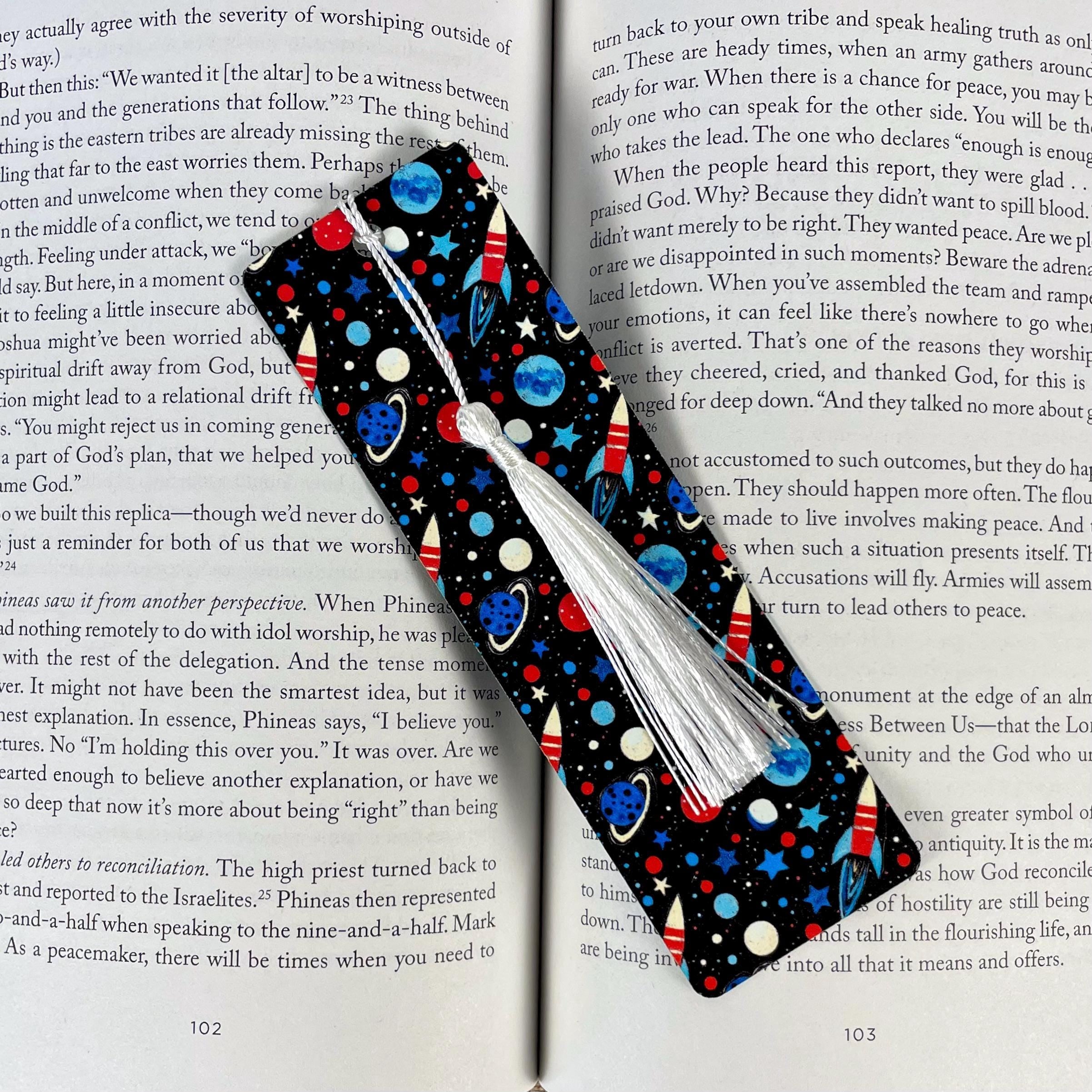 Space Bookmark Makes an Astronomy Birthday Gift or Stocking Stuffer for Book Lovers and Young Readers