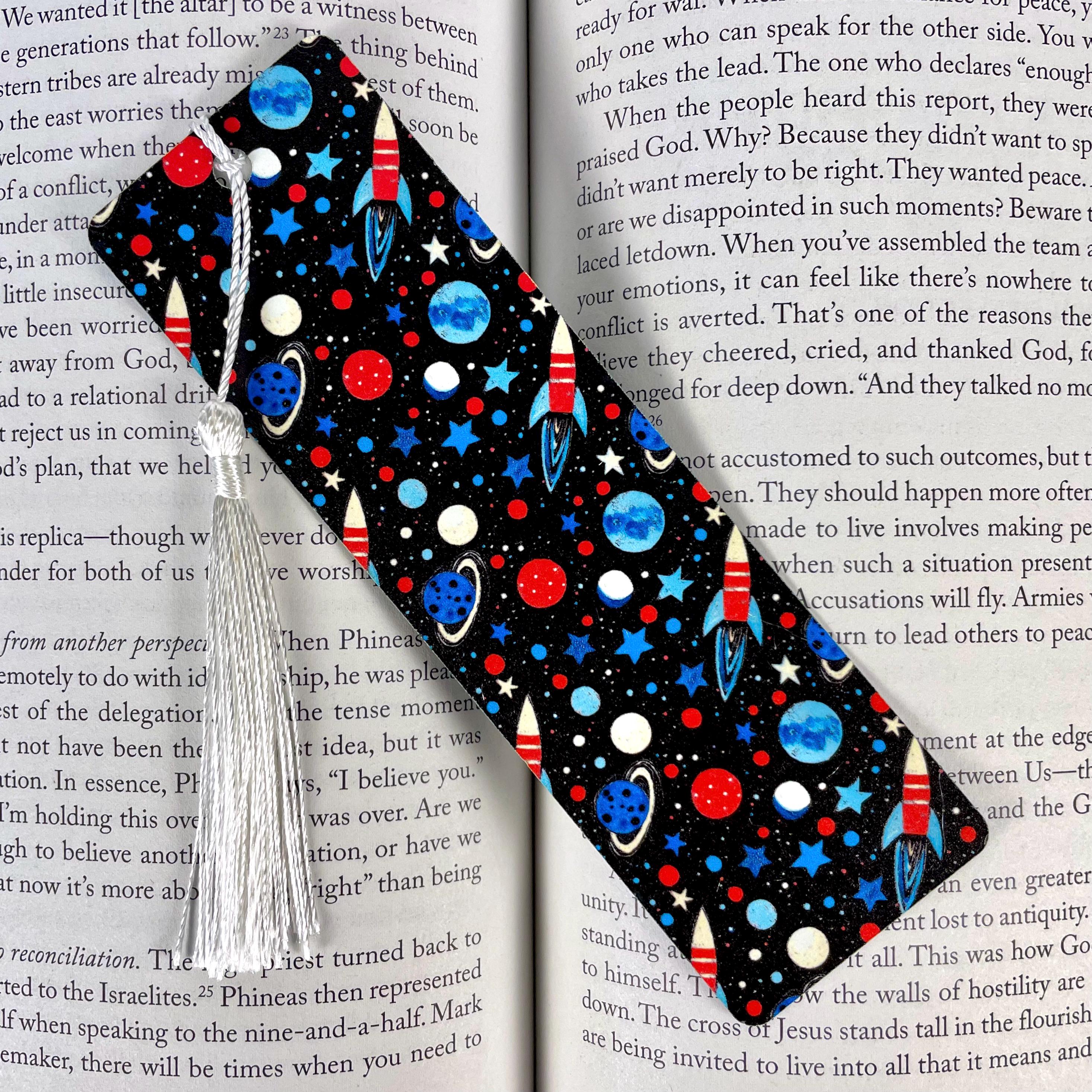 Space Bookmark Makes an Astronomy Birthday Gift or Stocking Stuffer for Book Lovers and Young Readers