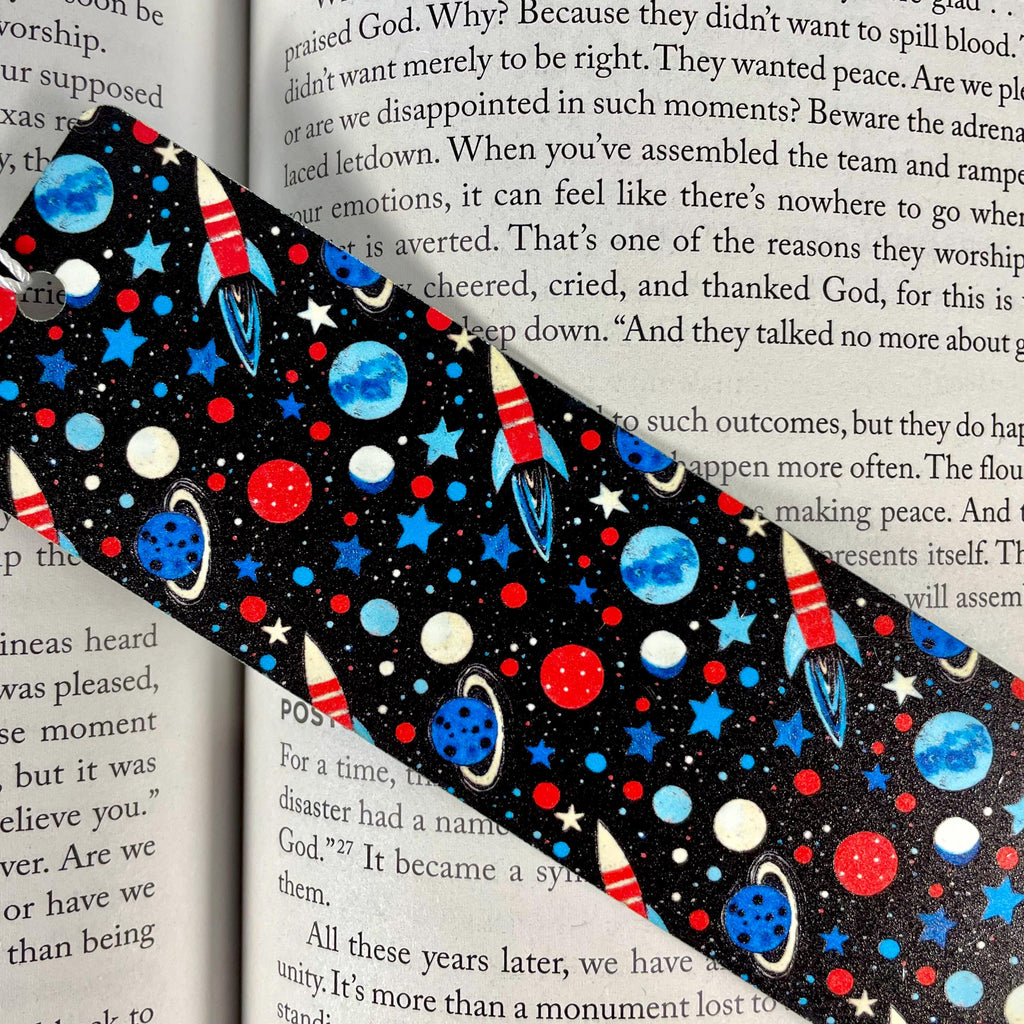 Space Bookmark Makes an Astronomy Birthday Gift or Stocking Stuffer for Book Lovers and Young Readers