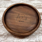 Personalized Wood Jewelry Tray, 5 Inch Ring Dish, Handmade Wooden Catchall Tray, Custom Engraved Wedding or Anniversary Gift
