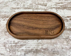 Personalized Jewelry Tray, Oval Wood Ring Dish, Custom Engraved Catchall Tray, Handmade Necklace Watch Bracelet Holder, Wedding Gift