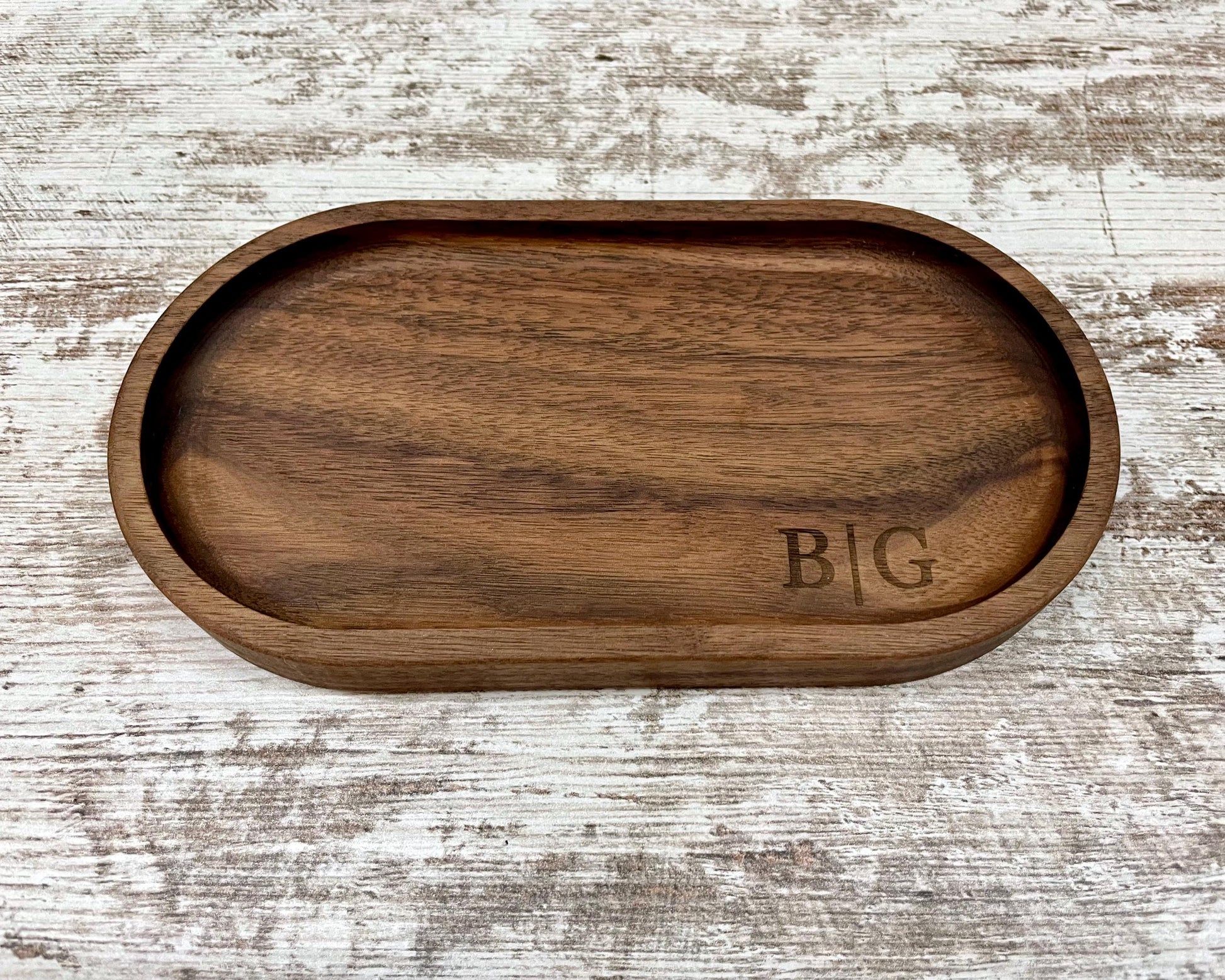 Personalized Jewelry Tray, Oval Wood Ring Dish, Custom Engraved Catchall Tray, Handmade Necklace Watch Bracelet Holder, Wedding Gift