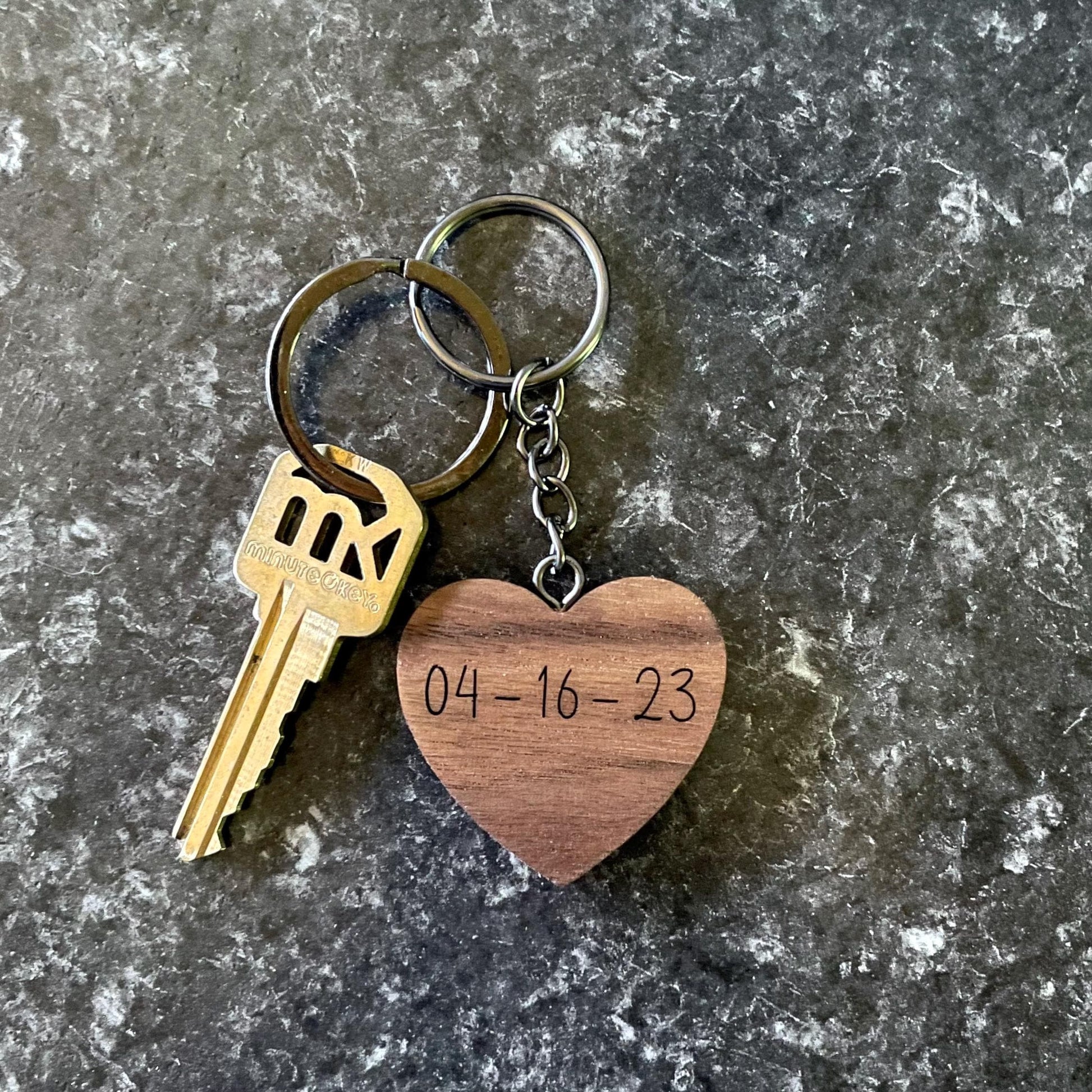 Personalized Keychain | Custom Keychain | Engraved Keychain | Handmade Walnut Wood Keychain | Name, Initials Gift