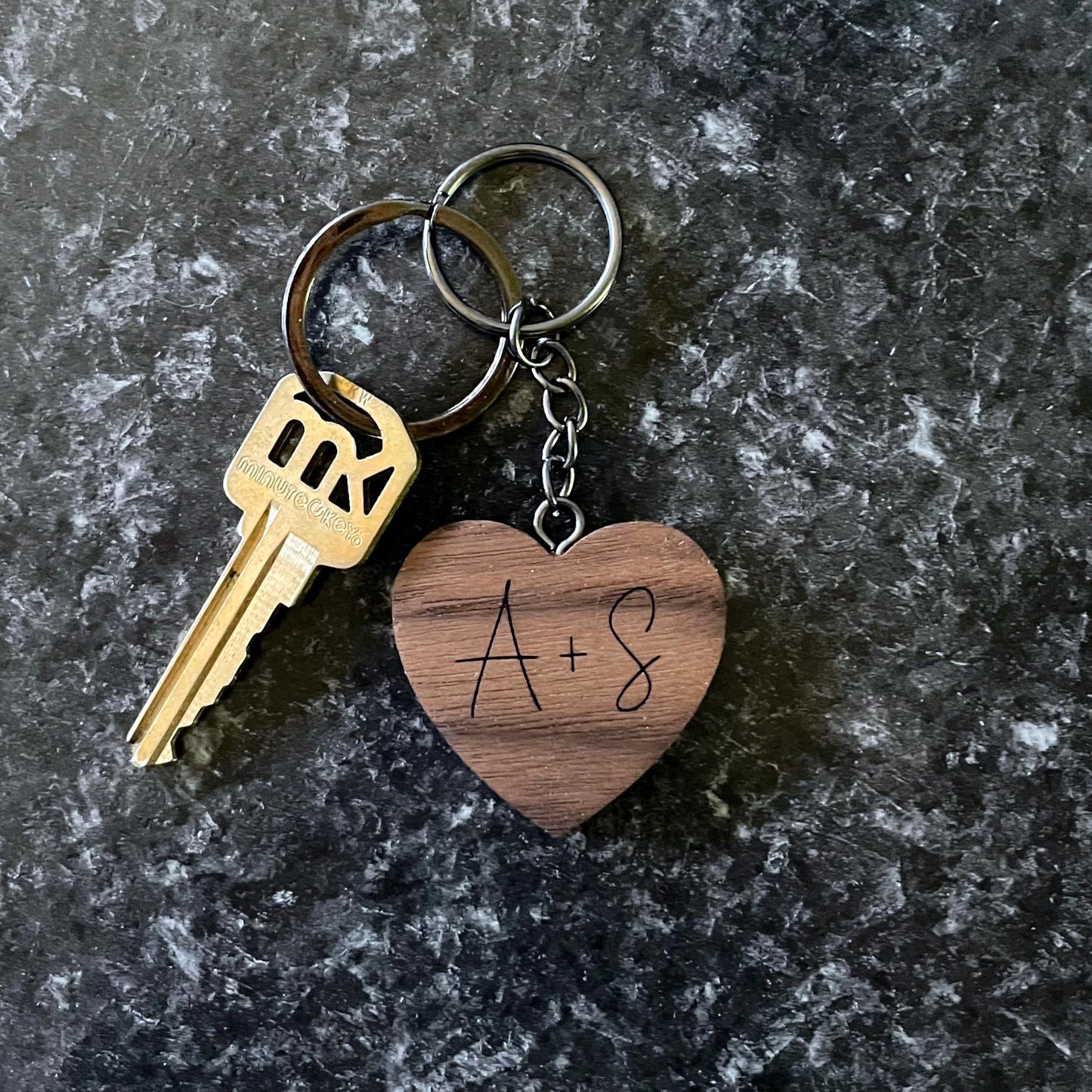 Personalized Keychain | Custom Keychain | Engraved Keychain | Handmade Walnut Wood Keychain | Name, Initials Gift