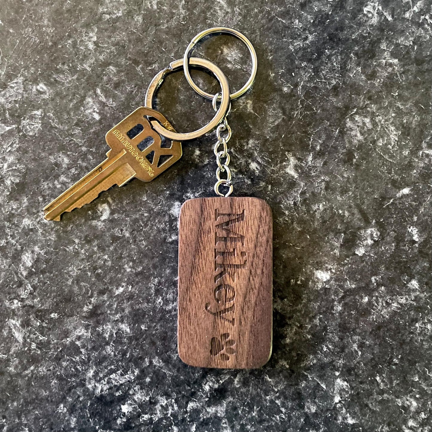Personalized Keychain | Custom Keychain | Engraved Keychain | Handmade Walnut Wood Keychain | Name, Initials Gift
