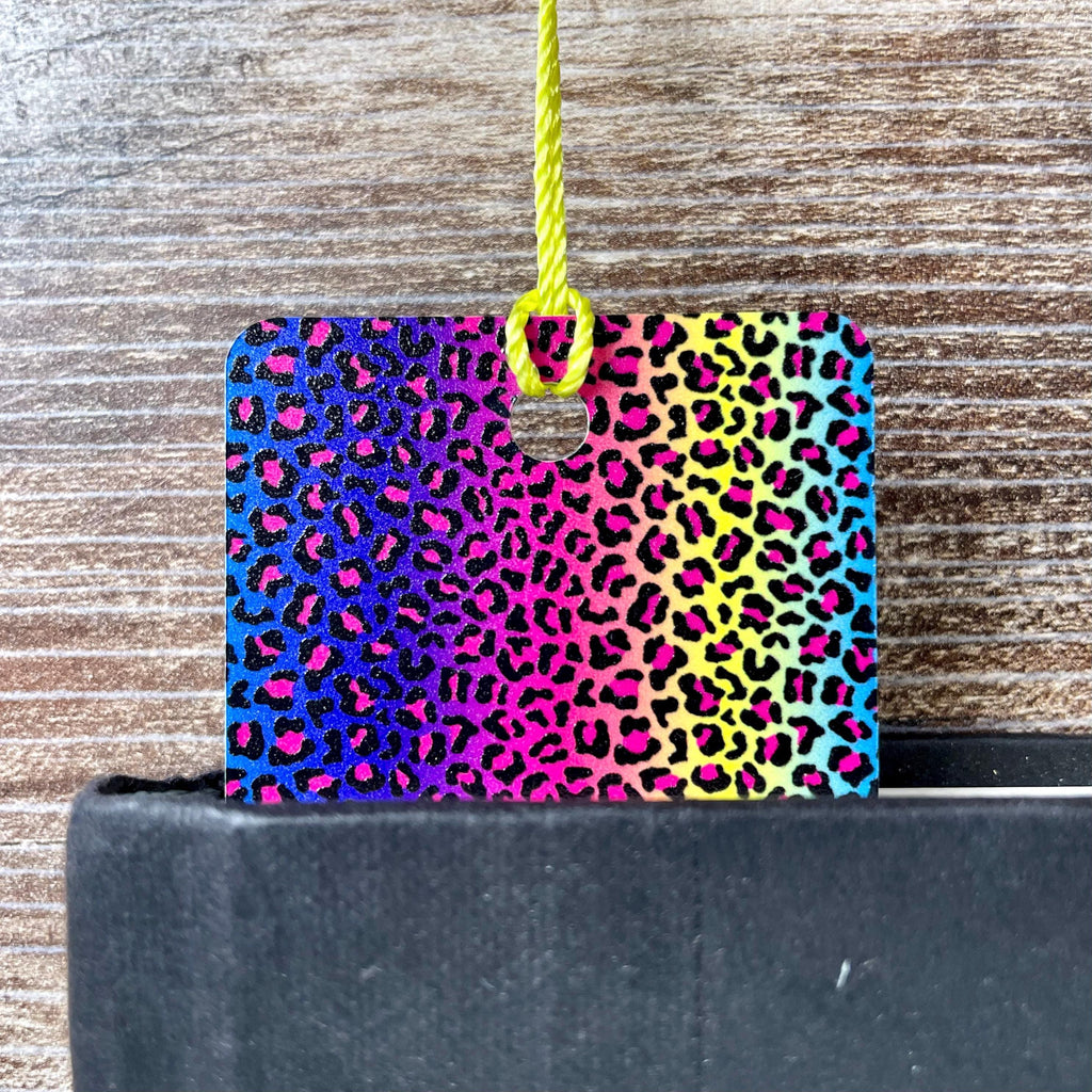 Rainbow Leopard Print Bookmark | Book Lover Gift | Colorful Bookmark | Teacher Gift | Animal Print Bookmark