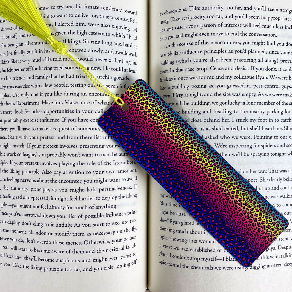 Rainbow Leopard Print Bookmark | Book Lover Gift | Colorful Bookmark | Teacher Gift | Animal Print Bookmark