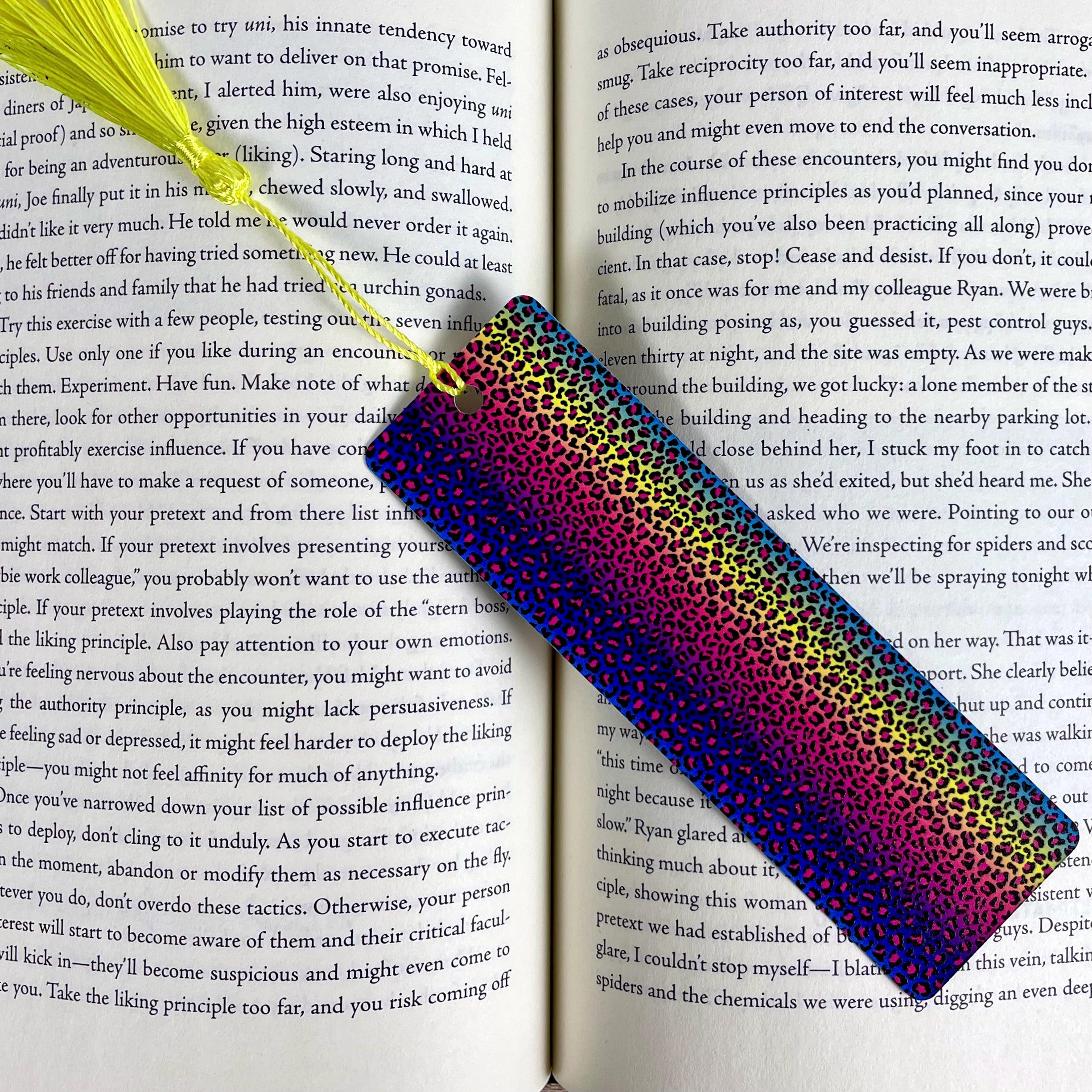 Rainbow Leopard Print Bookmark | Book Lover Gift | Colorful Bookmark | Teacher Gift | Animal Print Bookmark