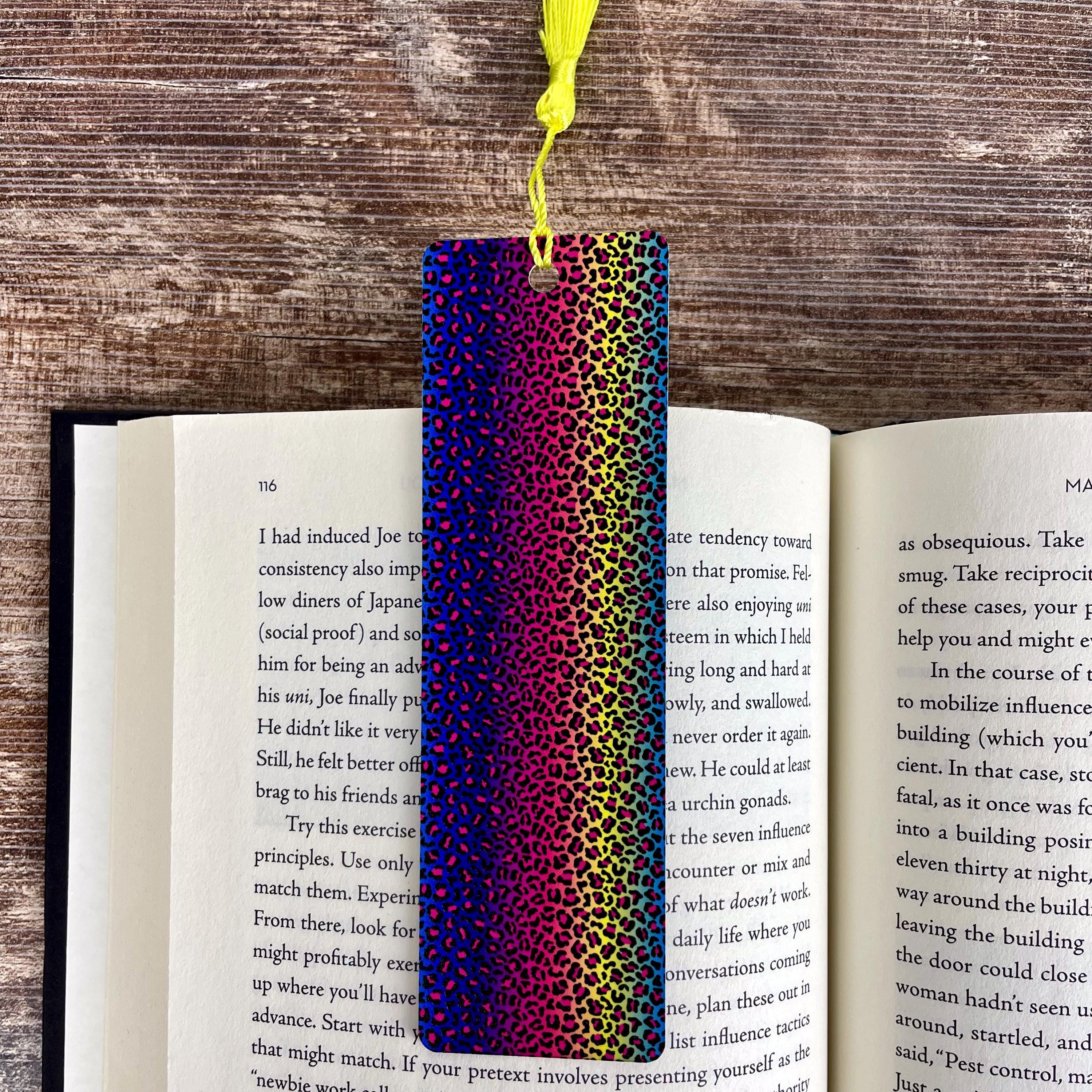 Rainbow Leopard Print Bookmark | Book Lover Gift | Colorful Bookmark | Teacher Gift | Animal Print Bookmark