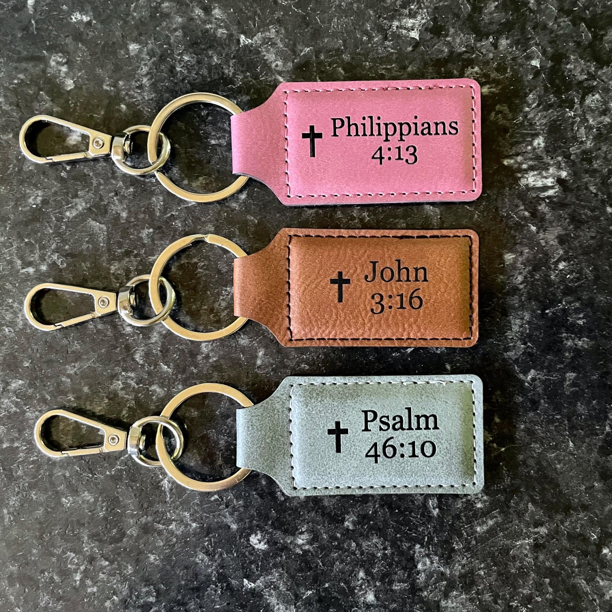 Bible Verse Keychain, Christian Gift for Women & Men, Scripture Keychain, Baptism Gift, Confirmation Gift, John 3:16