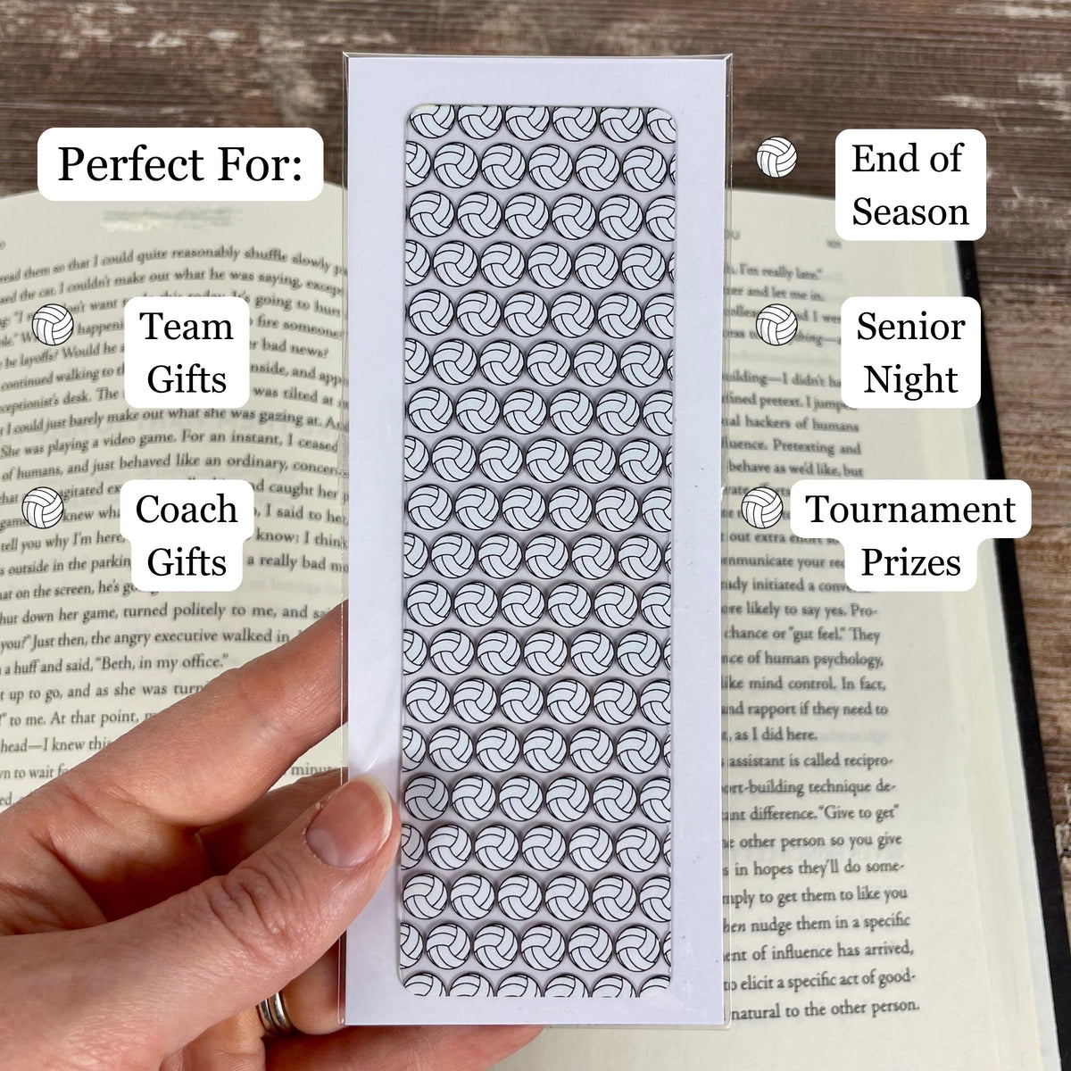 Volleyball Bookmark Makes an End of Season Team Gift, Senior Night Gift or Stocking Stuffer for Players and Coaches