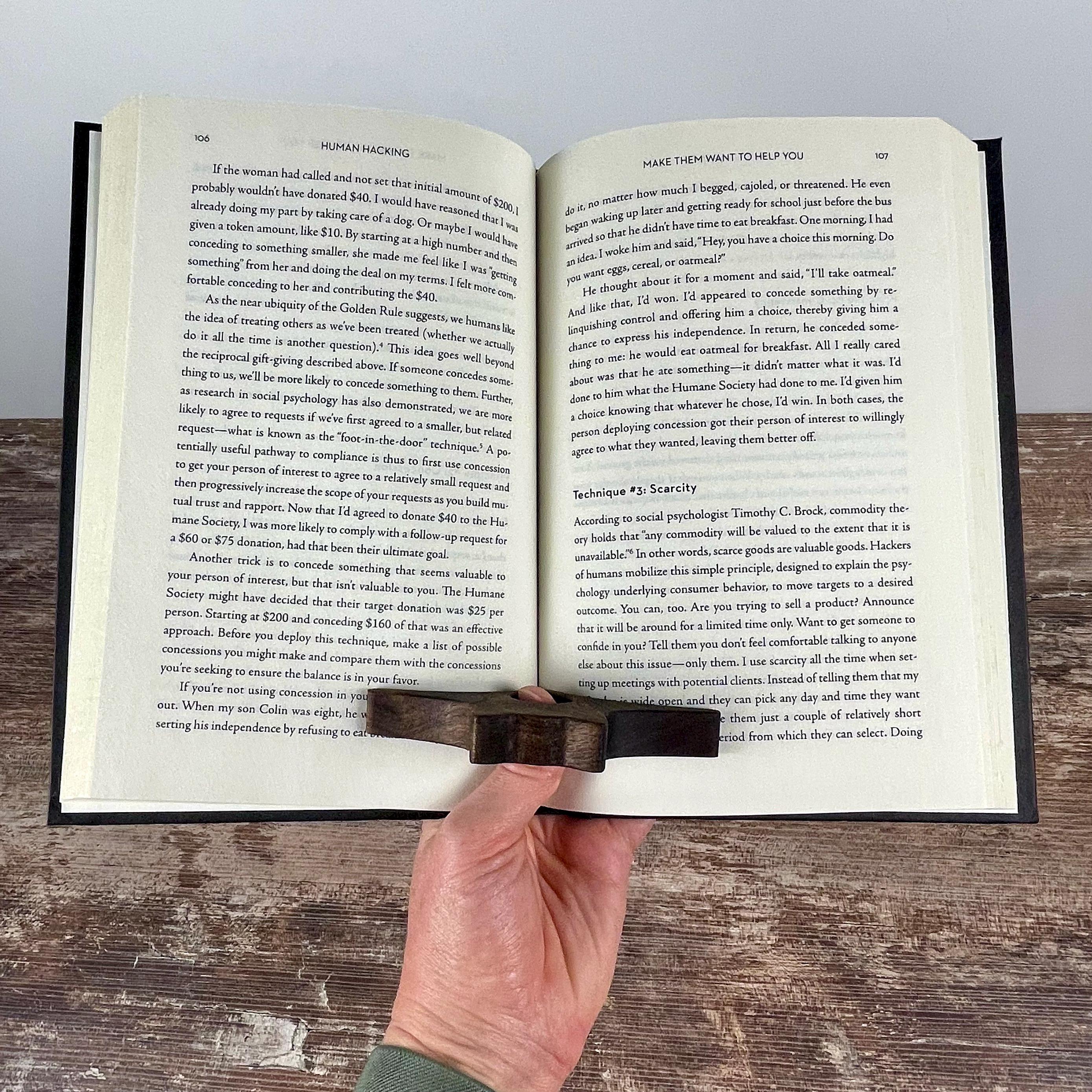 Personalized Wooden Thumb Book Holder | Walnut Page Holder | Book Page Holder | Reader Gift | Book Lover Gift | Book Accessory