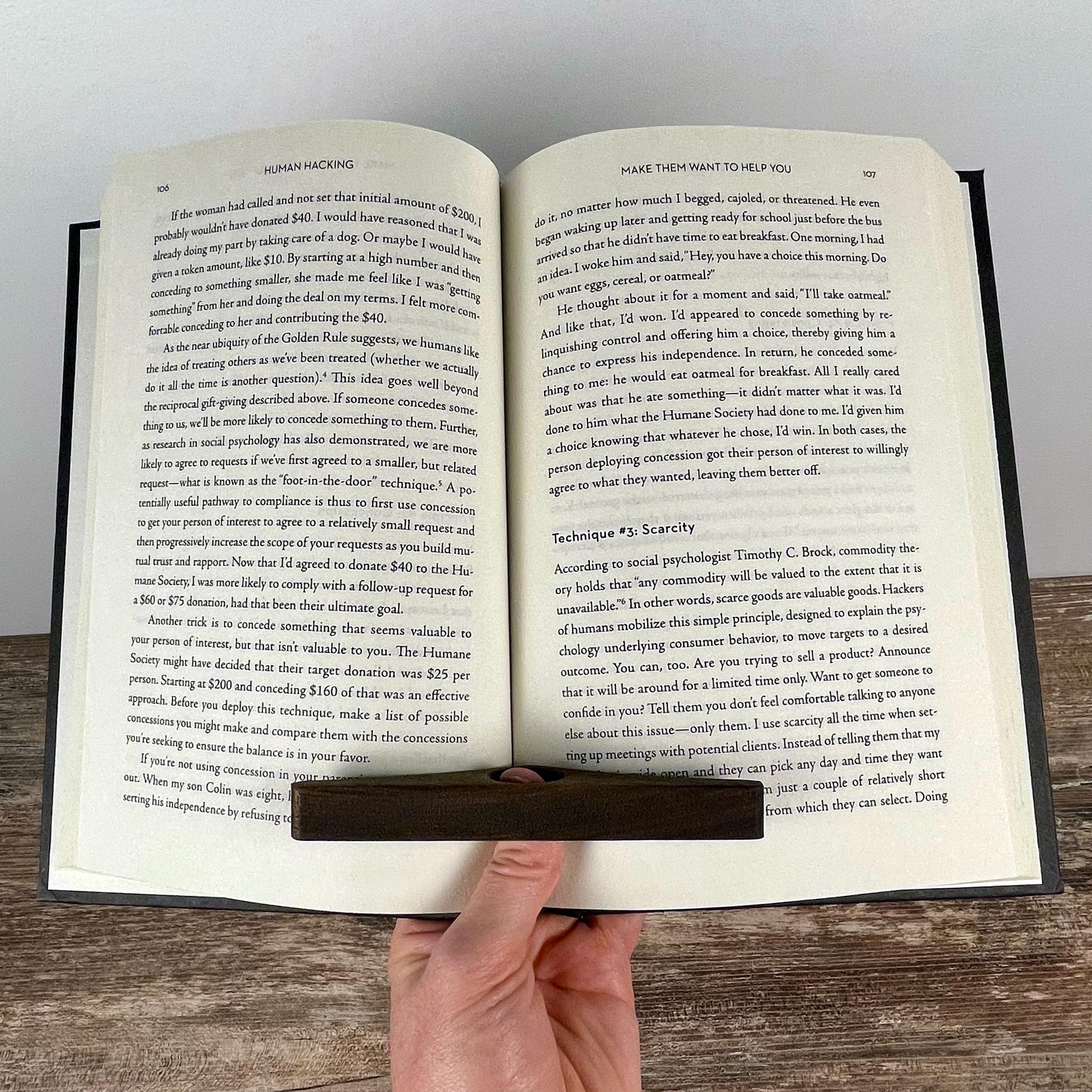 Personalized Wooden Thumb Book Holder | Walnut Page Holder | Book Page Holder | Reader Gift | Book Lover Gift | Book Accessory