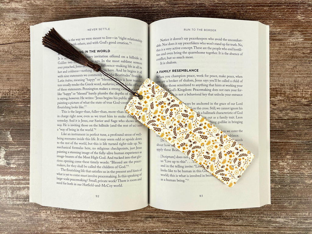 Bee Wildflower Bookmark for Readers, Book Lover Gifts, Teacher Gifts & Stocking Stuffers