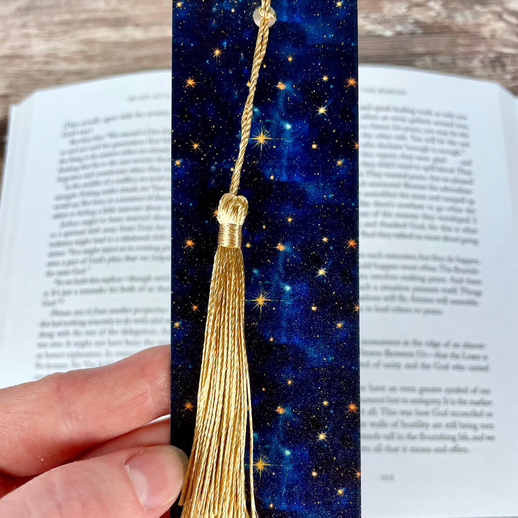 Galaxy Bookmark for Book Lovers, Celestial Gift for Stargazers or Stocking Stuffer for Astronomy and Fantasy Readers