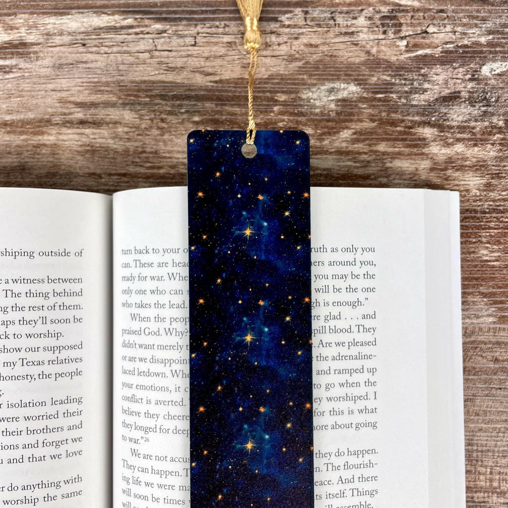 Galaxy Bookmark for Book Lovers, Celestial Gift for Stargazers or Stocking Stuffer for Astronomy and Fantasy Readers