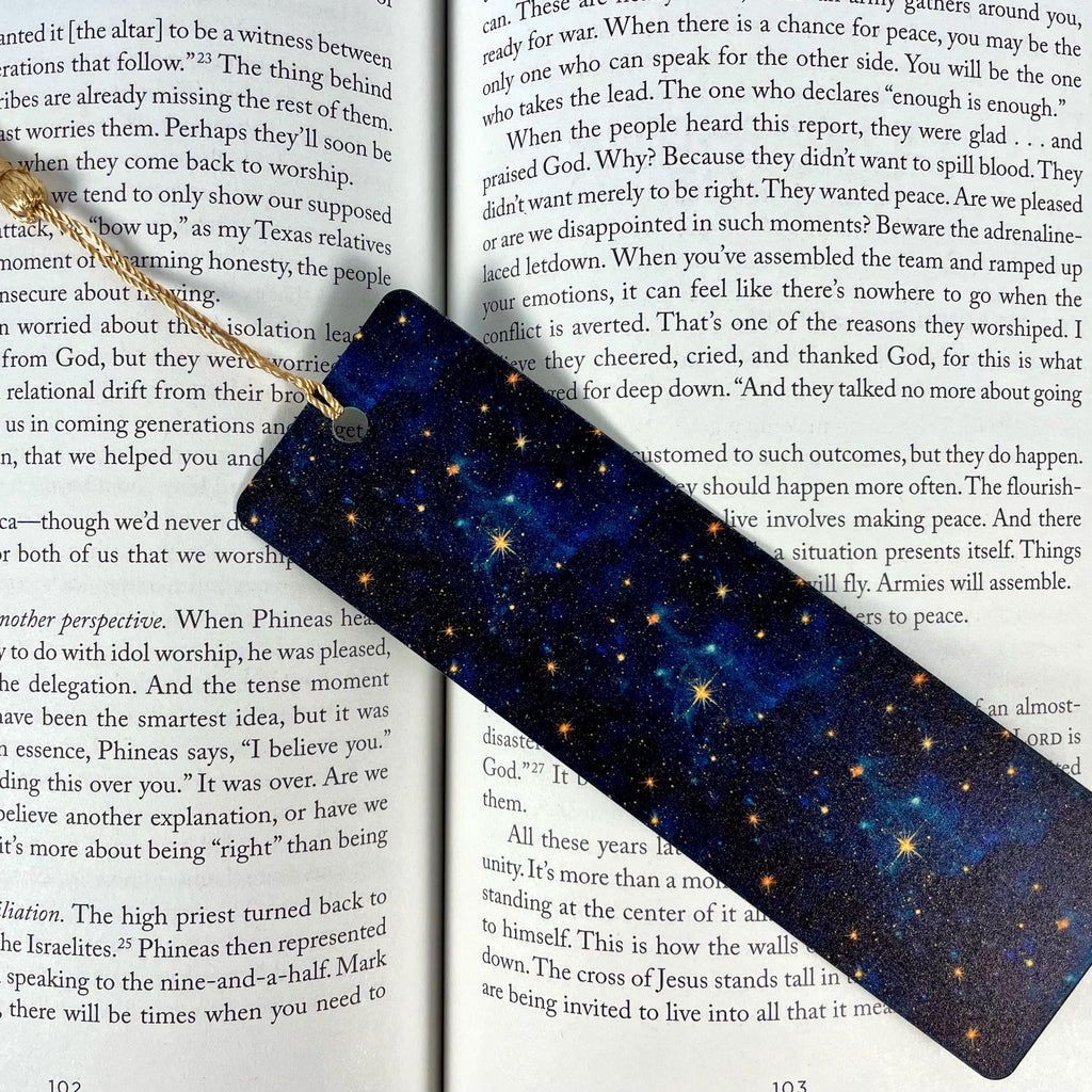 Galaxy Bookmark for Book Lovers, Celestial Gift for Stargazers or Stocking Stuffer for Astronomy and Fantasy Readers