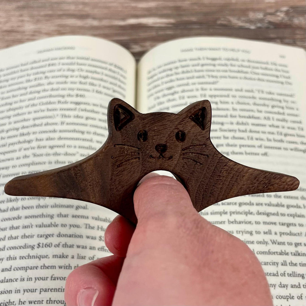 Personalized Wooden Thumb Book Holder | Walnut Page Holder | Book Page Holder | Reader Gift | Book Lover Gift | Book Accessory