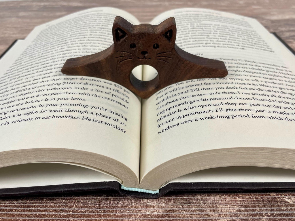 Personalized Wooden Thumb Book Holder | Walnut Page Holder | Book Page Holder | Reader Gift | Book Lover Gift | Book Accessory