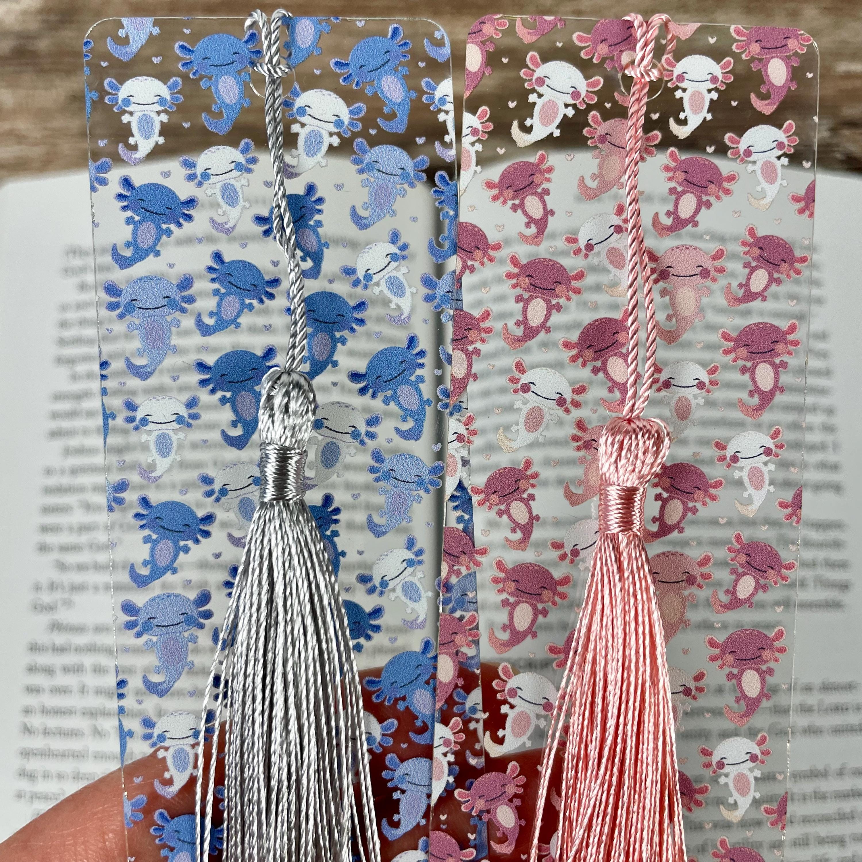 Axolotl Bookmark Gift Set with Pink and Blue Designs Makes a Cute Birthday Gift or Stocking Stuffer for Axolotl Lovers
