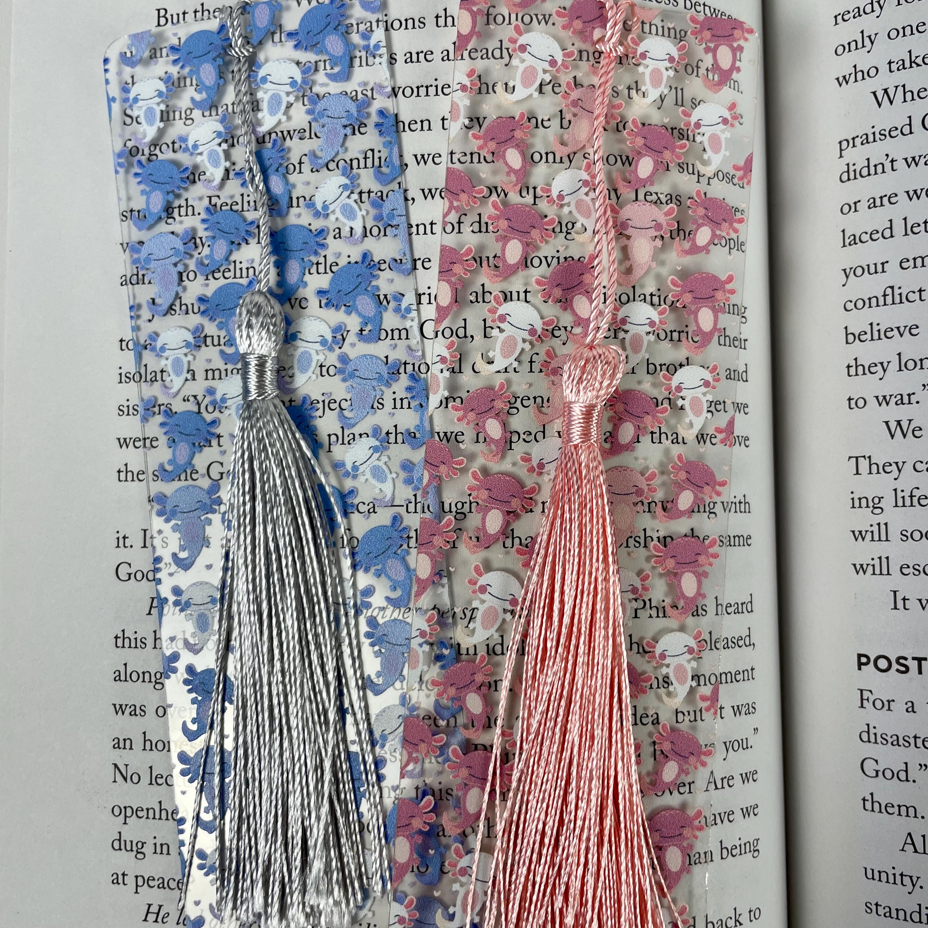 Axolotl Bookmark Gift Set with Pink and Blue Designs Makes a Cute Birthday Gift or Stocking Stuffer for Axolotl Lovers