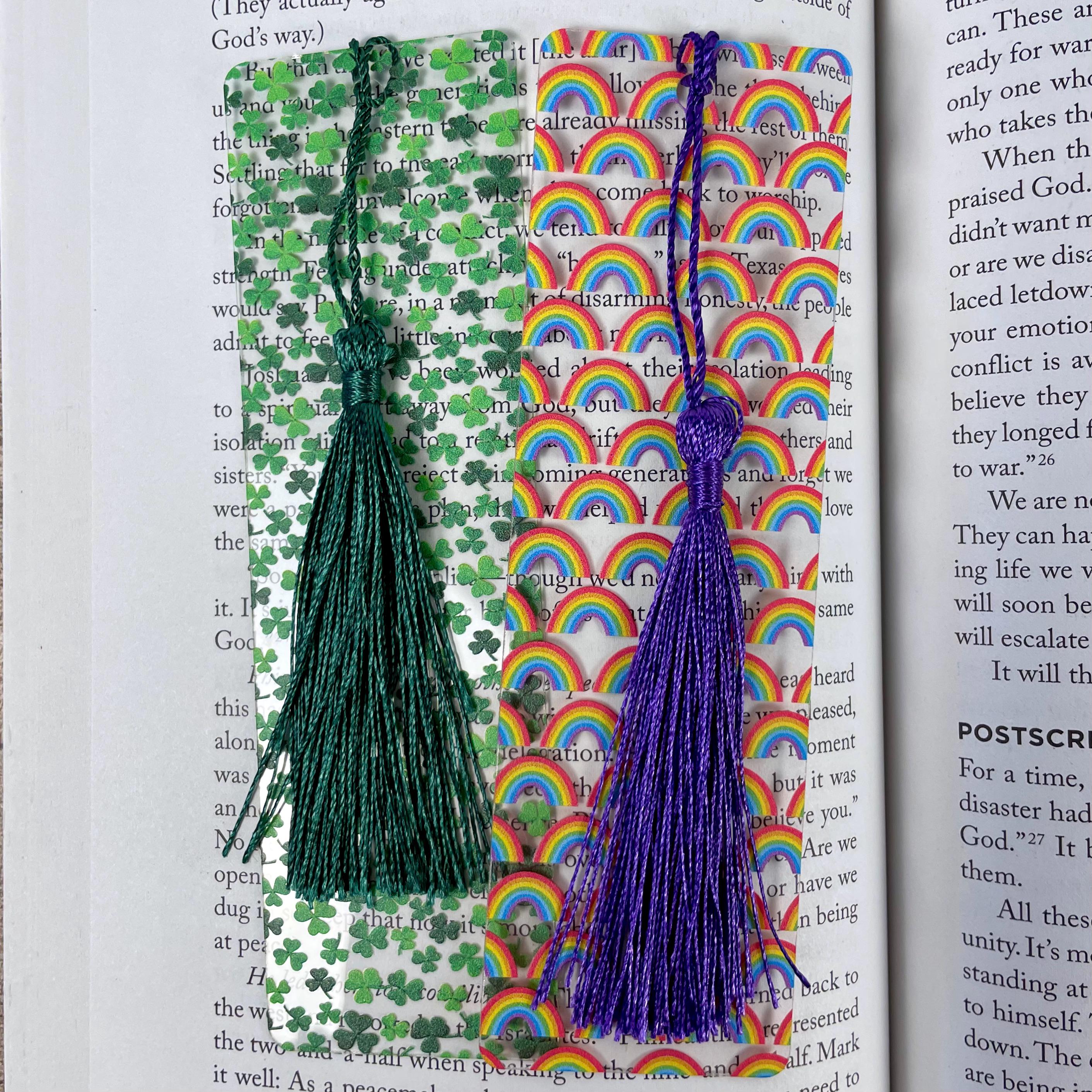 St. Patrick’s Day Bookmark Gift Set with Shamrocks and Rainbows Makes a Fun March Birthday Gift for Book Lovers