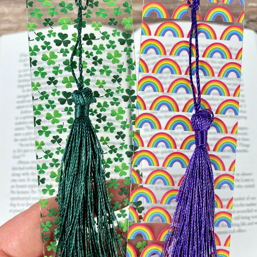 St. Patrick’s Day Bookmark Gift Set with Shamrocks and Rainbows Makes a Fun March Birthday Gift for Book Lovers
