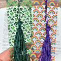 St. Patrick’s Day Bookmark Gift Set with Shamrocks and Rainbows Makes a Fun March Birthday Gift for Book Lovers