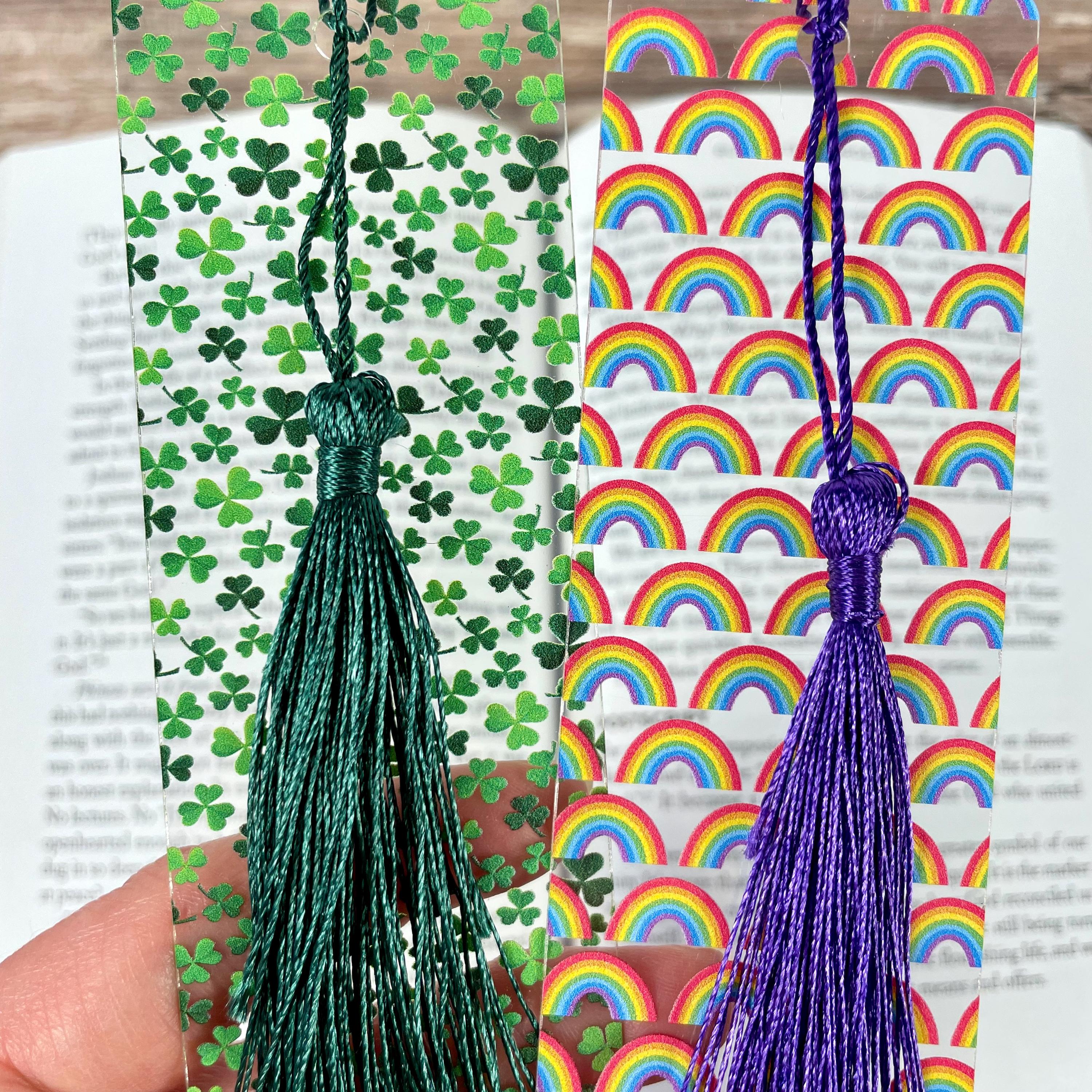 St. Patrick’s Day Bookmark Gift Set with Shamrocks and Rainbows Makes a Fun March Birthday Gift for Book Lovers