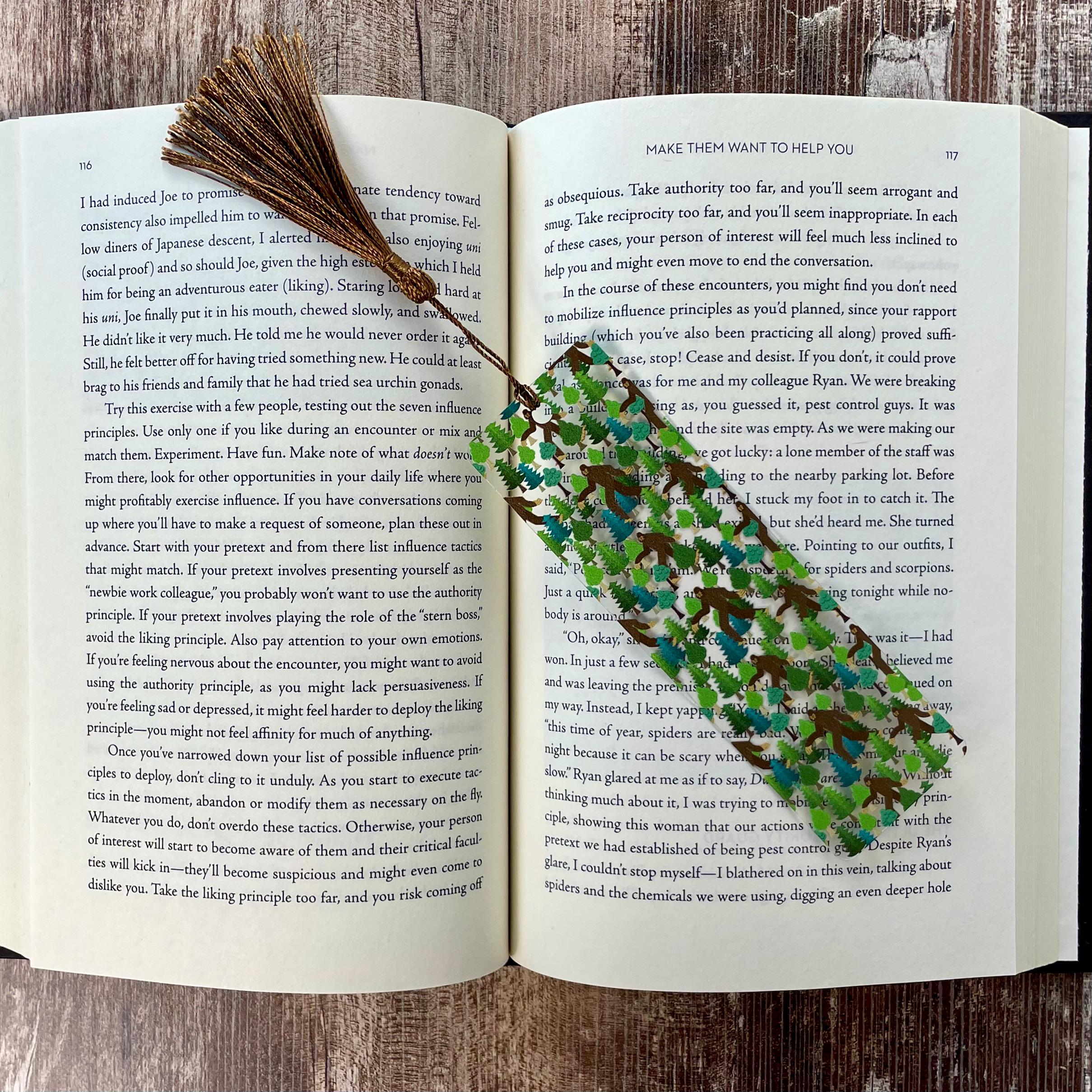 Camping and Bigfoot Bookmark Gift Set for Outdoor Lovers Makes a Fun Camper Gift, Sasquatch Gift or Stocking Stuffer