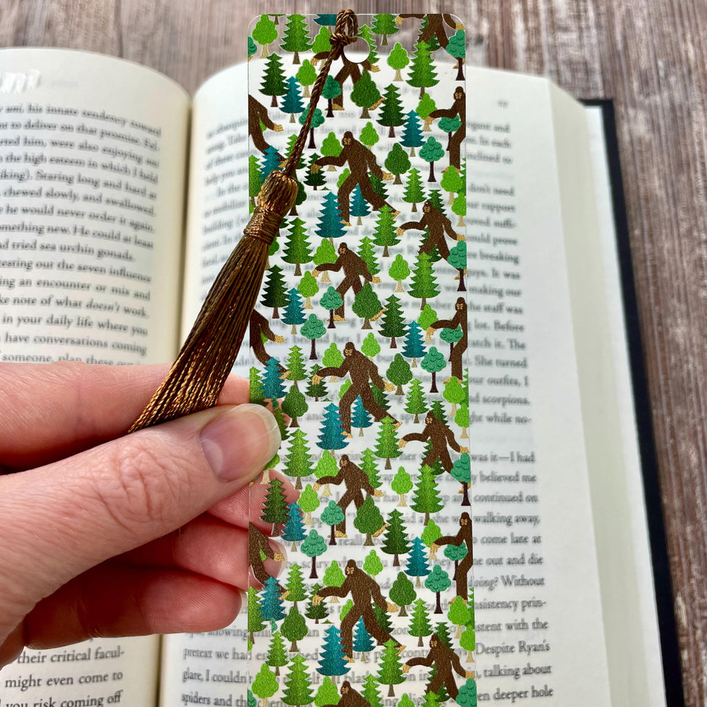 Camping and Bigfoot Bookmark Gift Set for Outdoor Lovers Makes a Fun Camper Gift, Sasquatch Gift or Stocking Stuffer