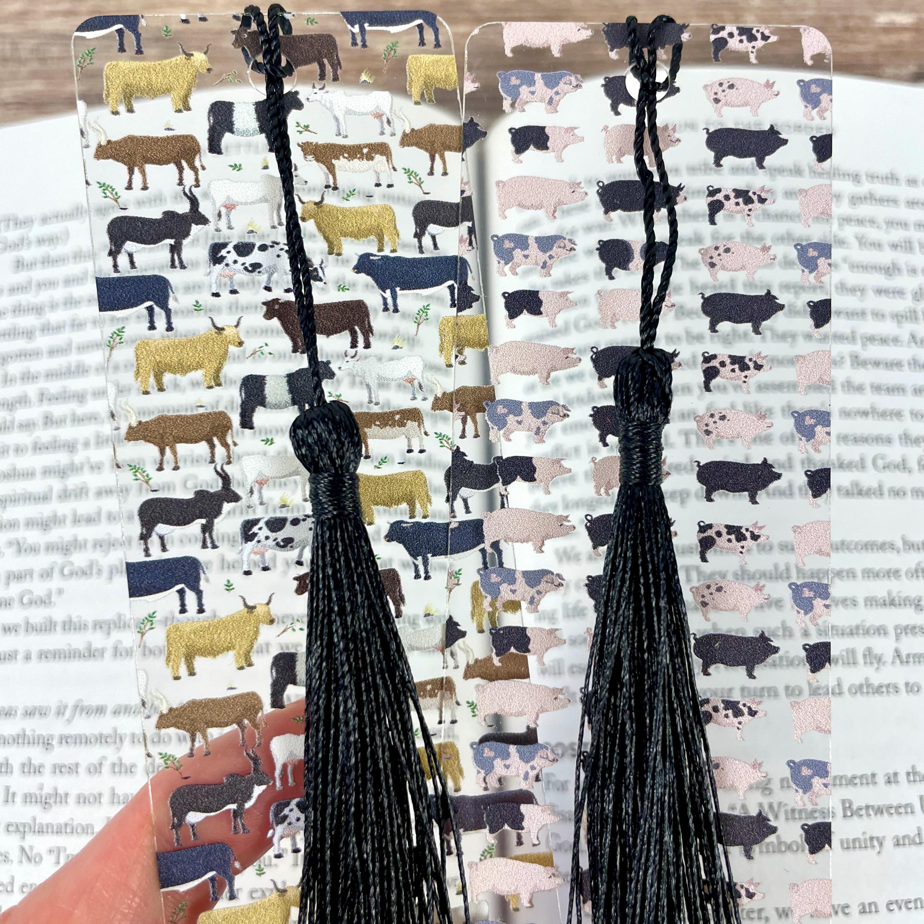 Farm Animal Bookmark Gift Set for Cow and Pig Lovers Makes a Fun Farmer Gift, Homesteader Gift or Stocking Stuffer