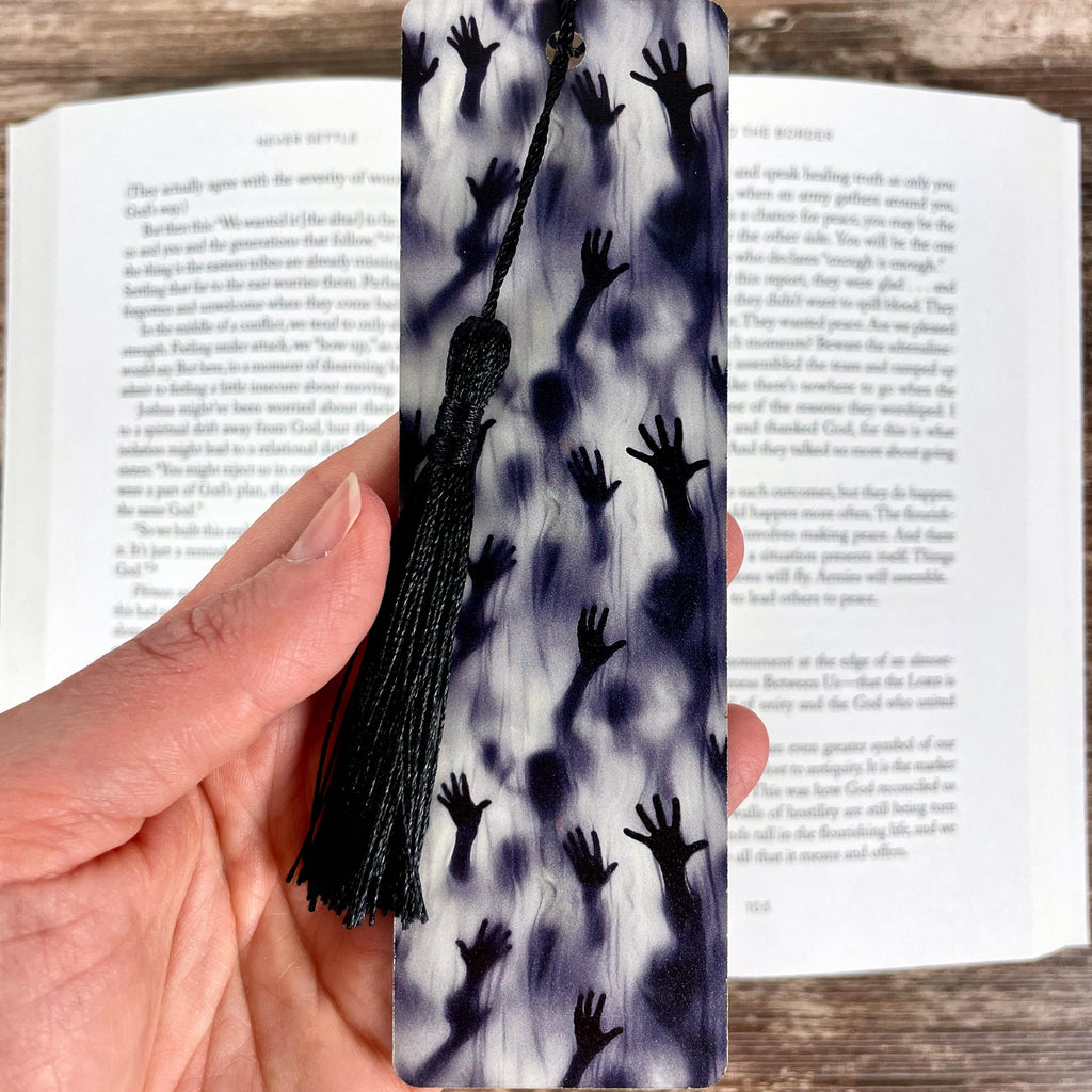 Horror Bookmark Gift Set for Scary Book Lovers with Bloody Handprints Makes a Creepy Halloween Gift or Horror Fan Stocking Stuffer
