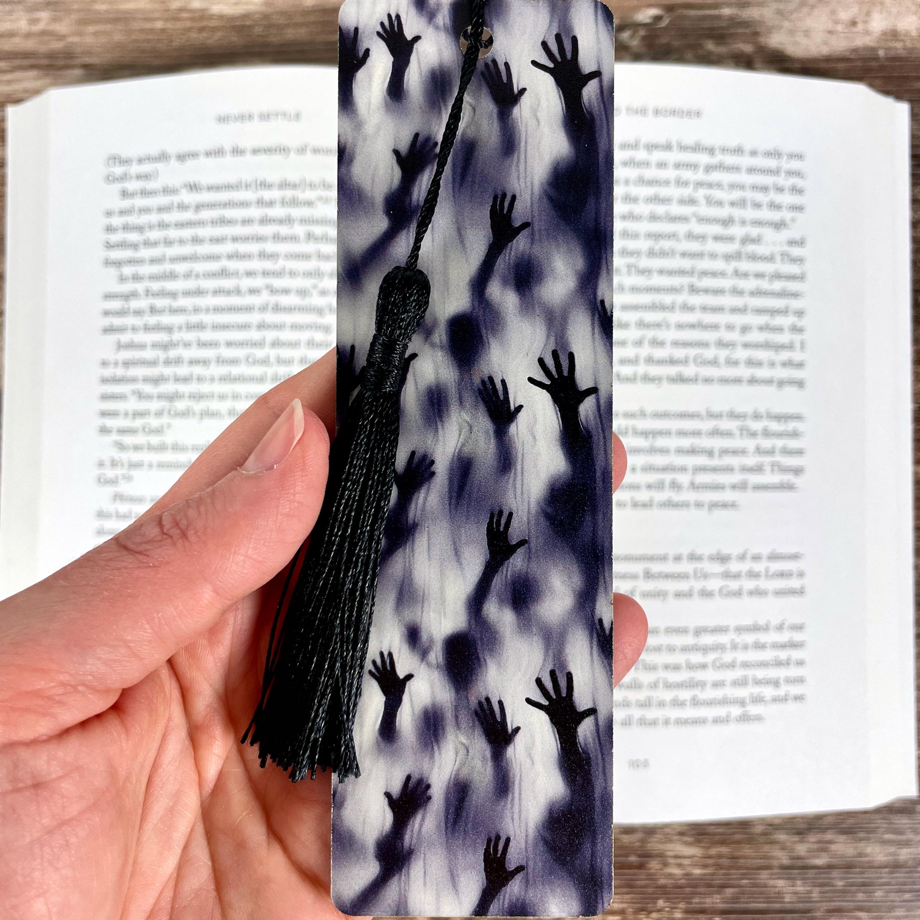 Horror Bookmark Gift Set for Scary Book Lovers with Bloody Handprints Makes a Creepy Halloween Gift or Horror Fan Stocking Stuffer