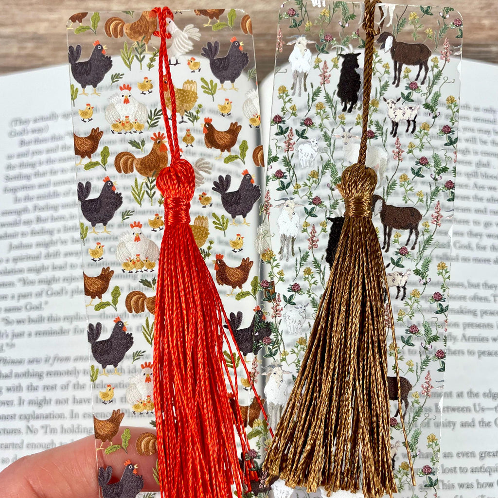 Chicken and Goat Bookmark Gift Set for Farm Animal Lovers Makes a Fun Farmer Gift, Homesteader Gift or Stocking Stuffer