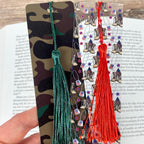 Military Bookmark Gift Set with Camouflage and Combat Boots Makes a Patriotic Gift for Soldiers, Veterans or Military Families