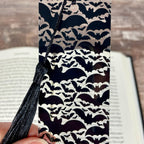Gothic Bookmark Gift Set for Dark Academia Readers with Victorian Damask and Bats Makes a Spooky Book Lover Gift or Stocking Stuffer