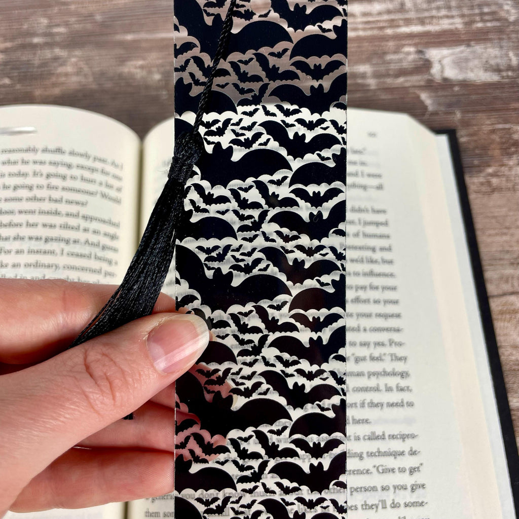 Gothic Bookmark Gift Set for Dark Academia Readers with Victorian Damask and Bats Makes a Spooky Book Lover Gift or Stocking Stuffer