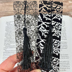 Gothic Bookmark Gift Set for Dark Academia Readers with Victorian Damask and Bats Makes a Spooky Book Lover Gift or Stocking Stuffer