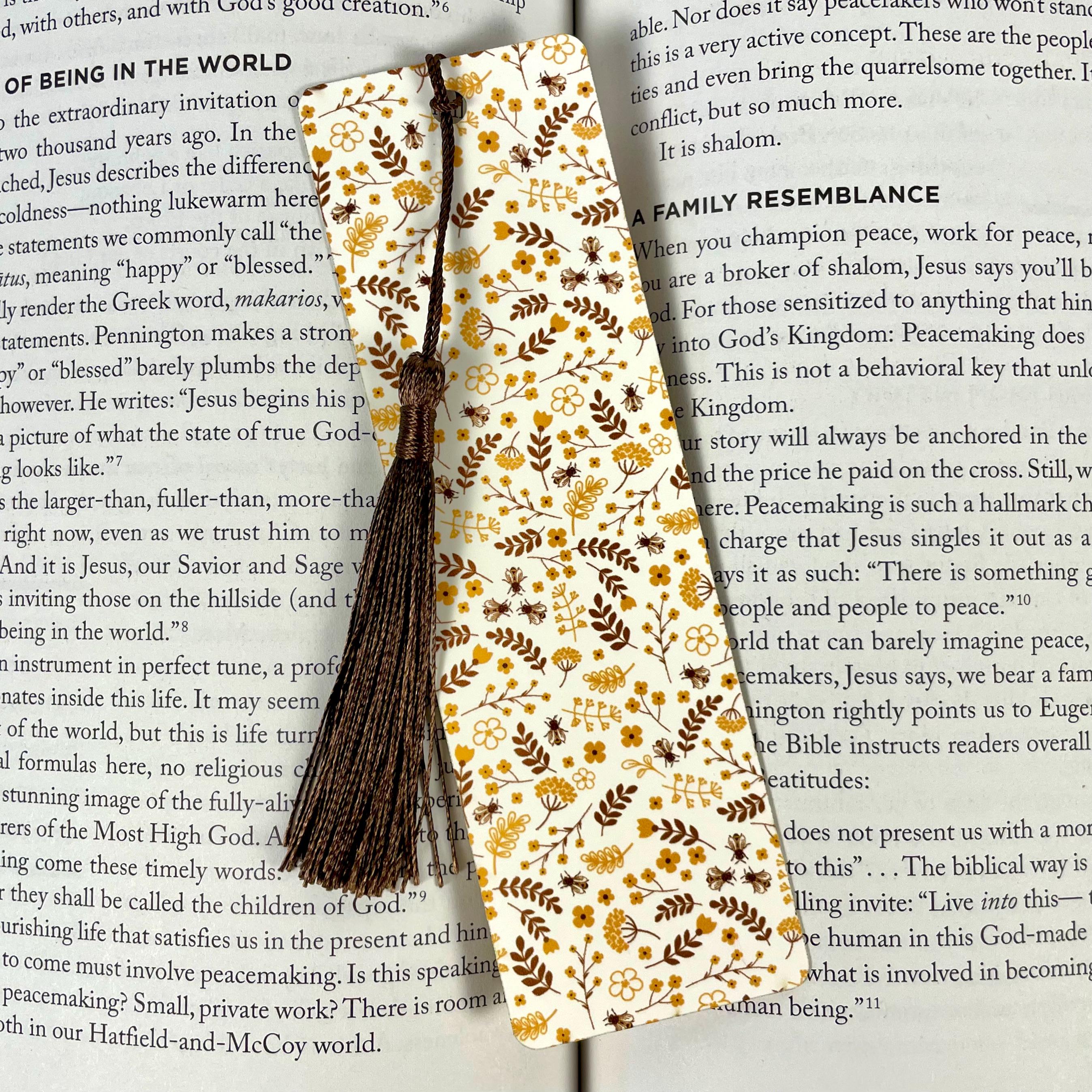 Bee Bookmark Gift Set with Floral Bees and Honeycomb Makes a Sweet Beekeeper Gift, Bee Lover Gift or Stocking Stuffer