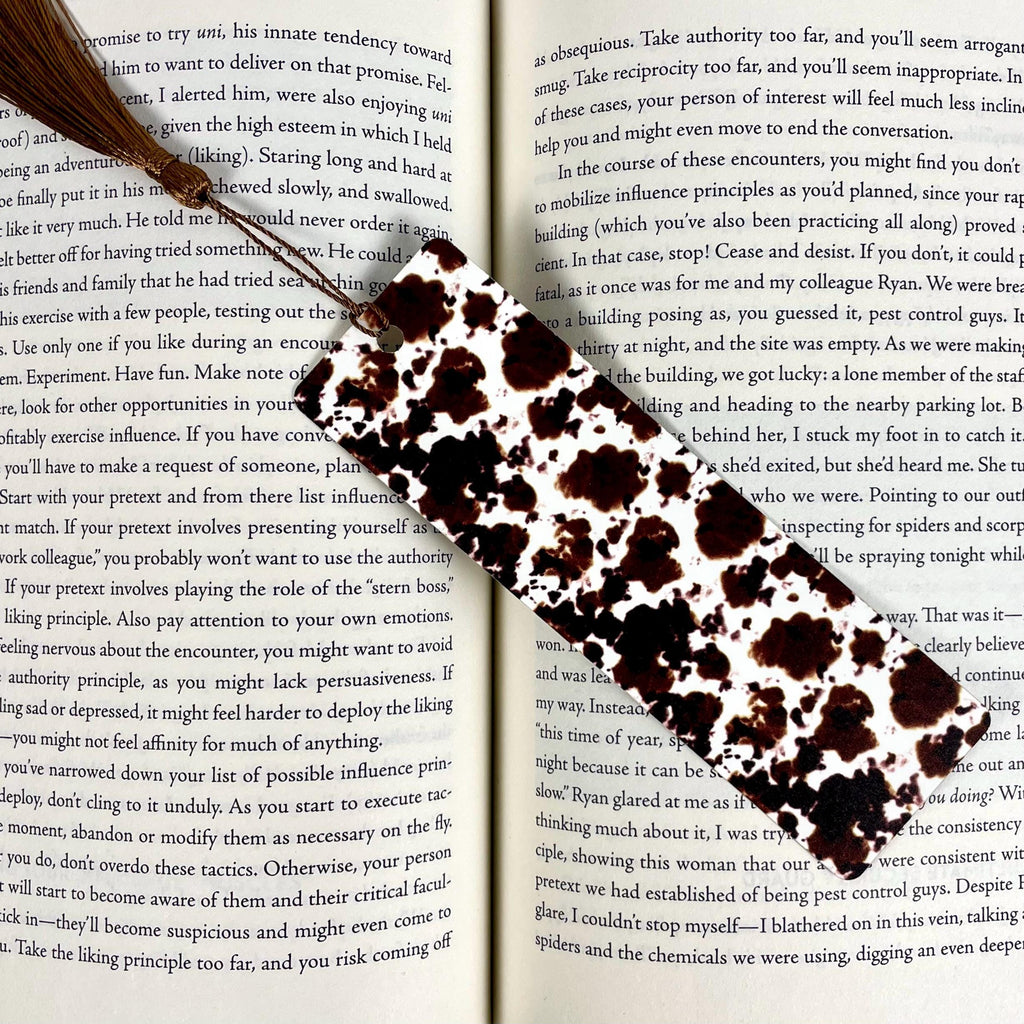 Western Bookmark Gift Set with Cow Print and Cowboy Boots Makes a Fun Cowgirl Gift, Rodeo Gift or Stocking Stuffer