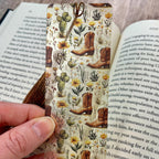 Western Bookmark Gift Set with Cow Print and Cowboy Boots Makes a Fun Cowgirl Gift, Rodeo Gift or Stocking Stuffer
