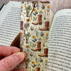 Western Bookmark Gift Set with Cow Print and Cowboy Boots Makes a Fun Cowgirl Gift, Rodeo Gift or Stocking Stuffer