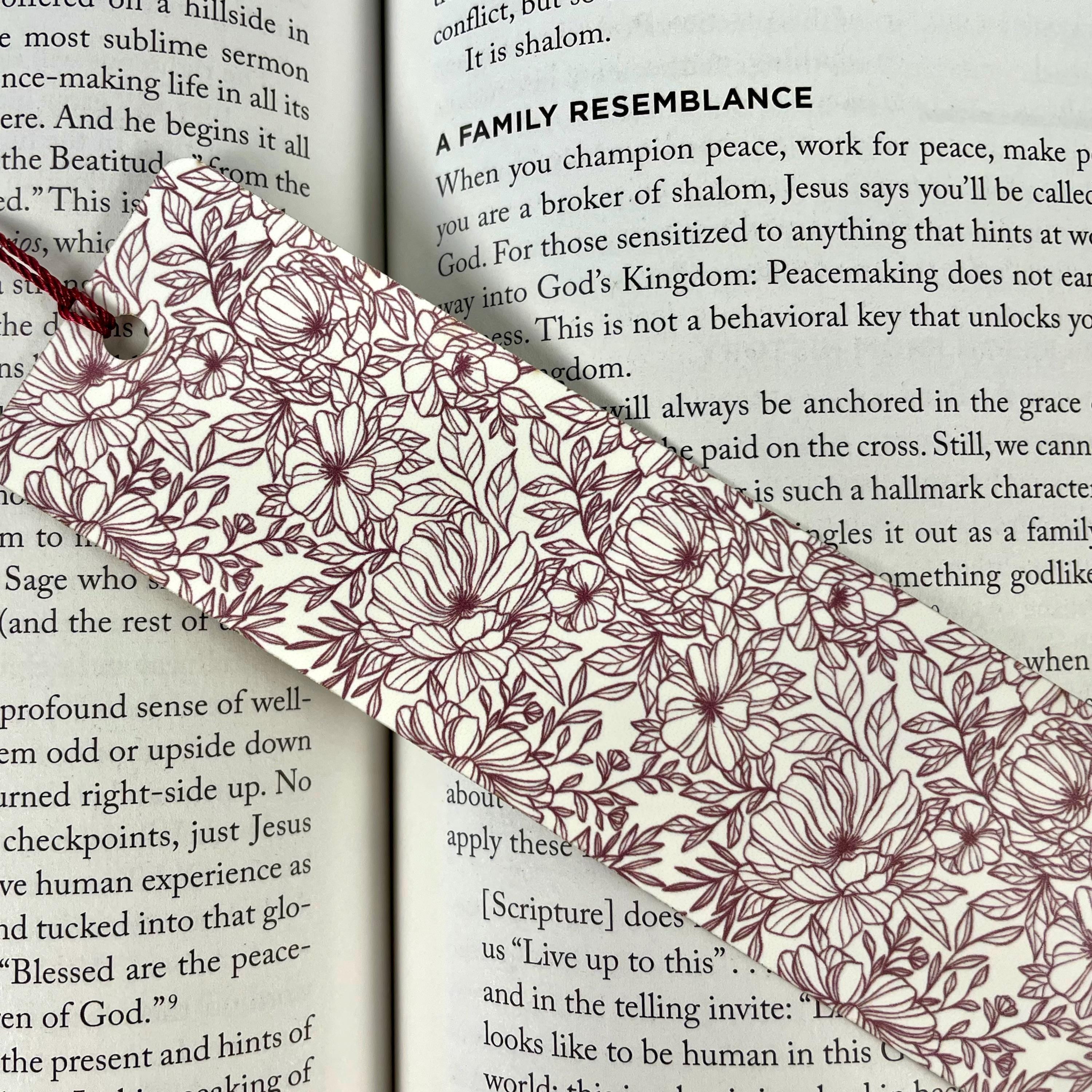 Floral Bookmark for Readers, Book Lover Gifts, Teacher Gifts & Stocking Stuffers