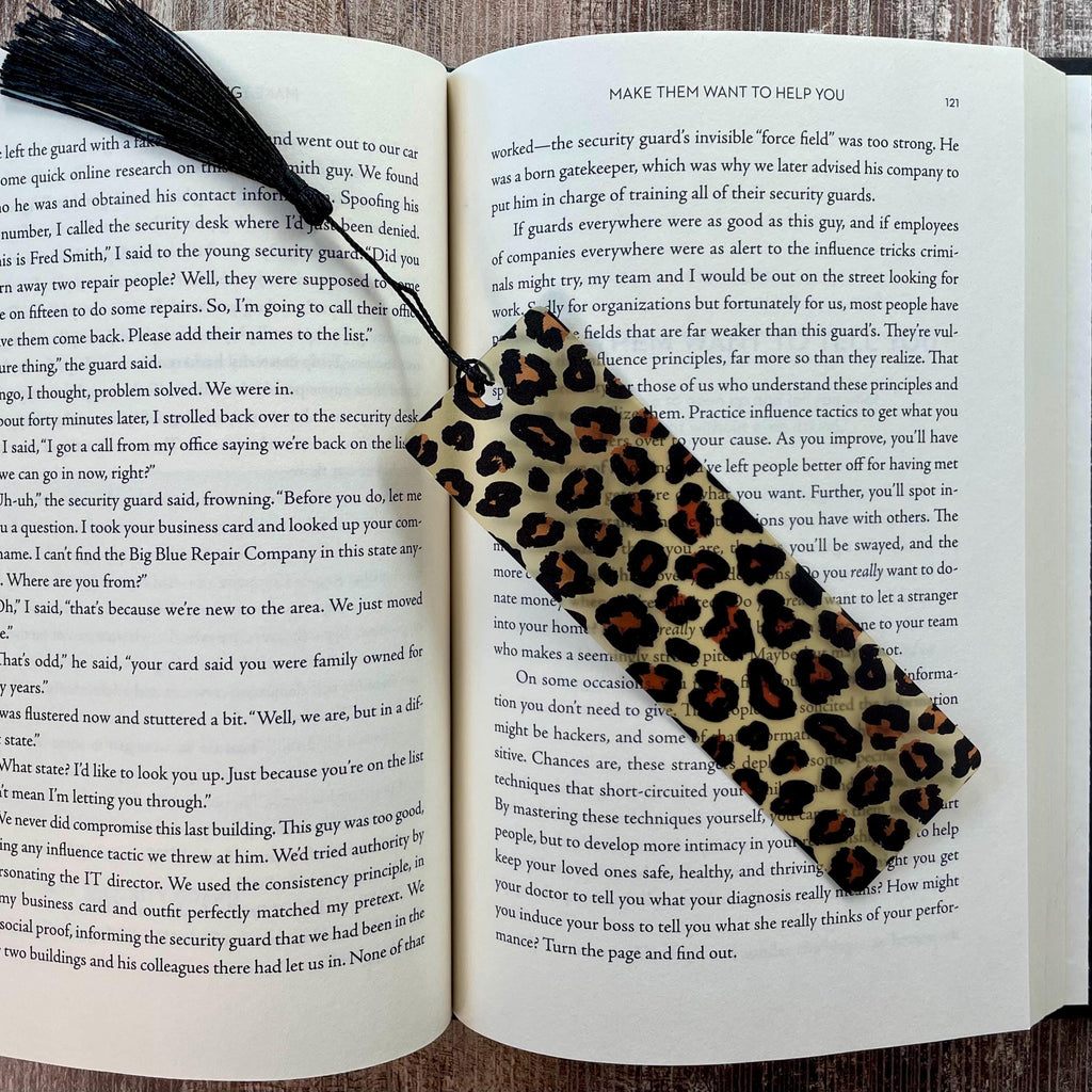 Leopard Print Bookmark Gift Set Makes a Fun Teacher Gift, Animal Print Lover Gift or Stocking Stuffer
