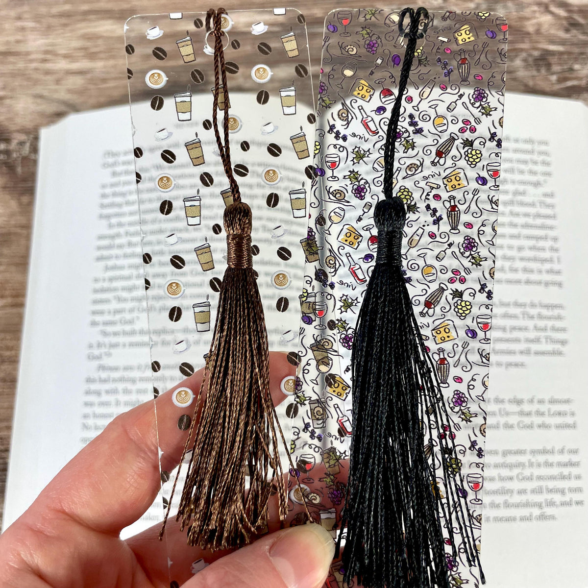 Coffee and Wine Bookmark Gift Set for Book Lovers Makes a Fun Best Friend Gift, Book Club Gift or Stocking Stuffer