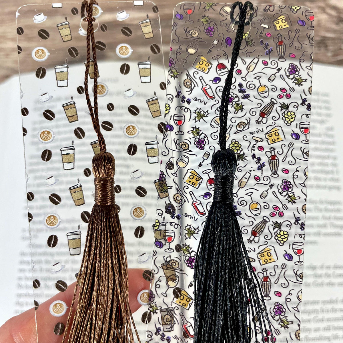 Coffee and Wine Bookmark Gift Set for Book Lovers Makes a Fun Best Friend Gift, Book Club Gift or Stocking Stuffer
