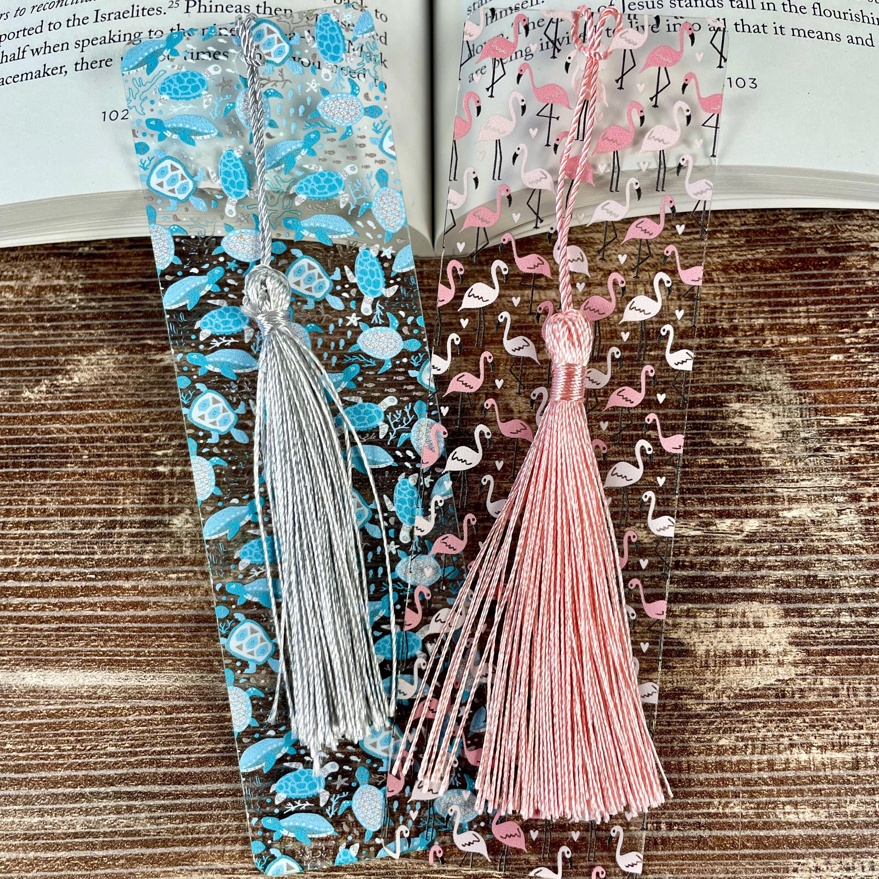 Flamingo and Sea Turtle Bookmark Gift Set Makes a Colorful Beach Lover Gift, Summer Birthday Gift or Stocking Stuffer