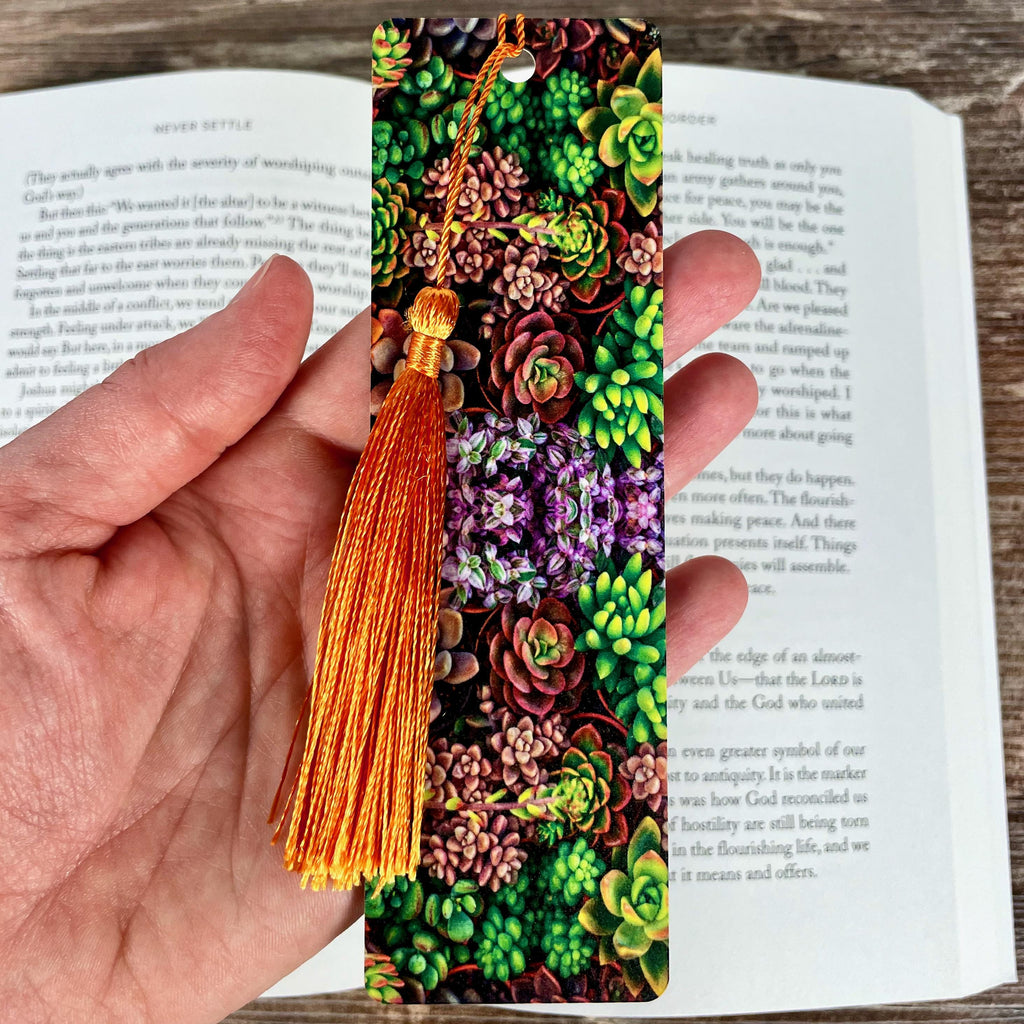 Succulent Bookmark for Teacher Gift Basket or Plant Lover Gift Box, Bookish Stocking Stuffer for Readers