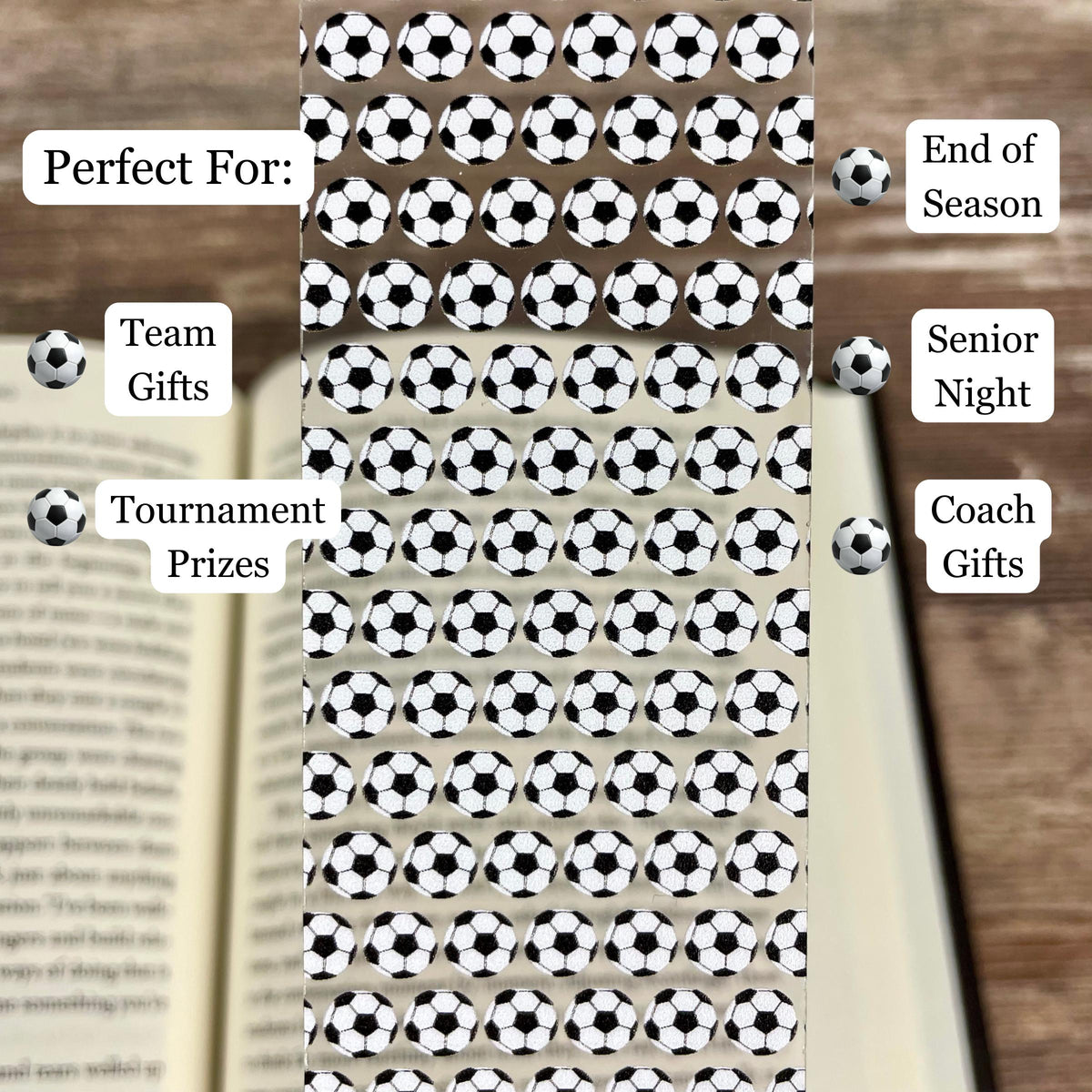 Soccer Bookmark for Player or Coach Gift, Senior Night and End of Season Team Gift, Tournament Prize or Soccer Gift